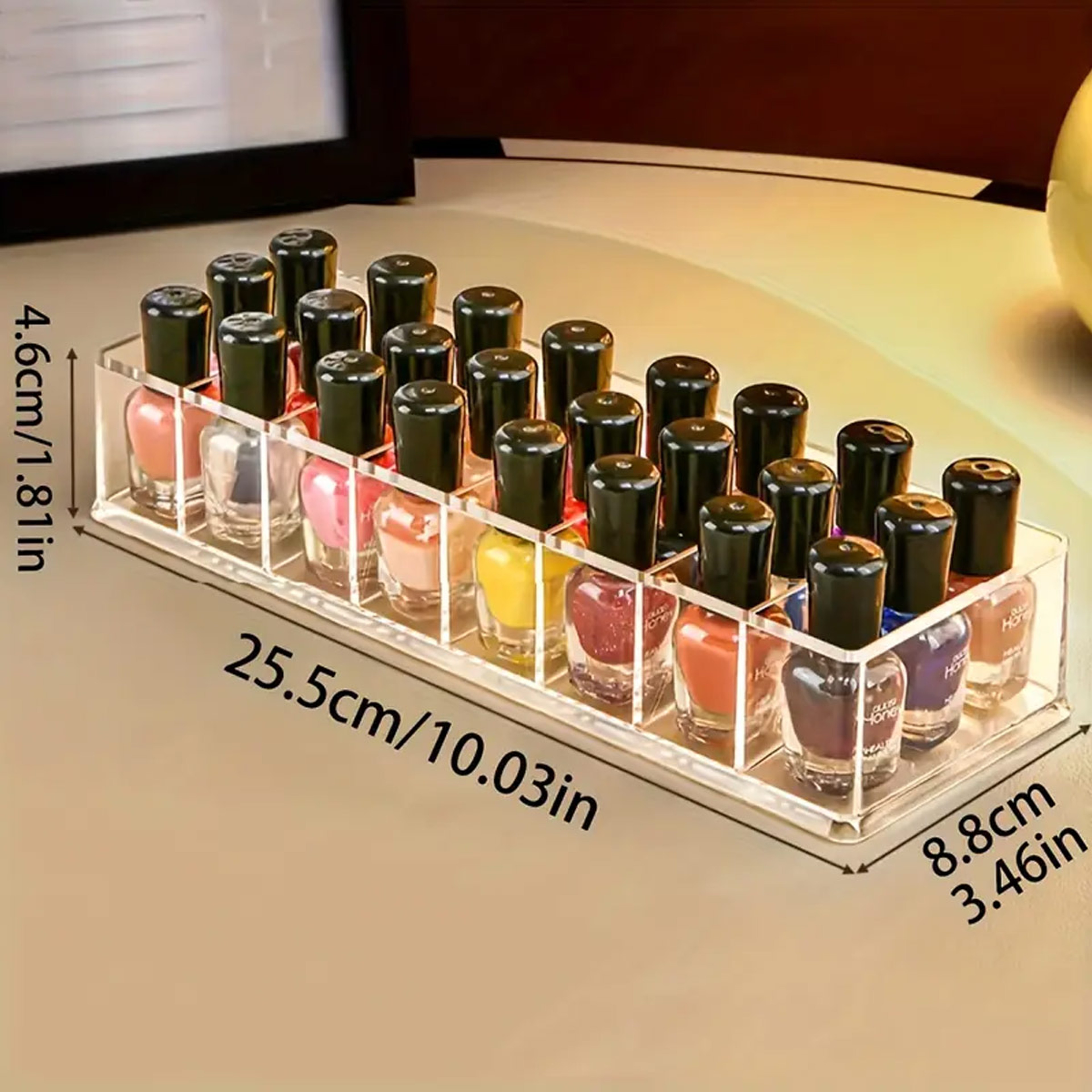 Clear Nail Polish Organizer Box Transparent Makeup and Cosmetic Storage – view 3