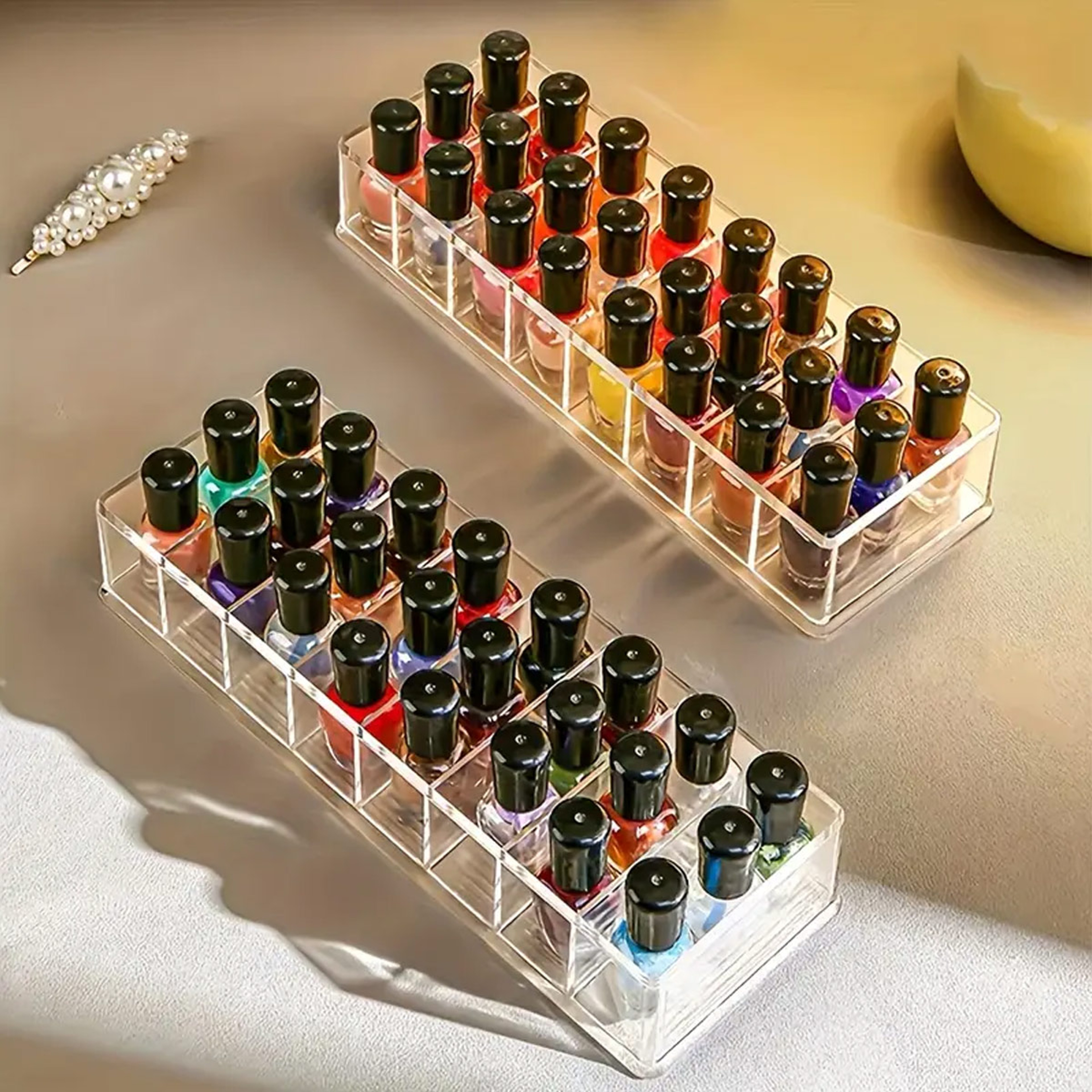 Clear Nail Polish Organizer Box Transparent Makeup and Cosmetic Storage – view 4