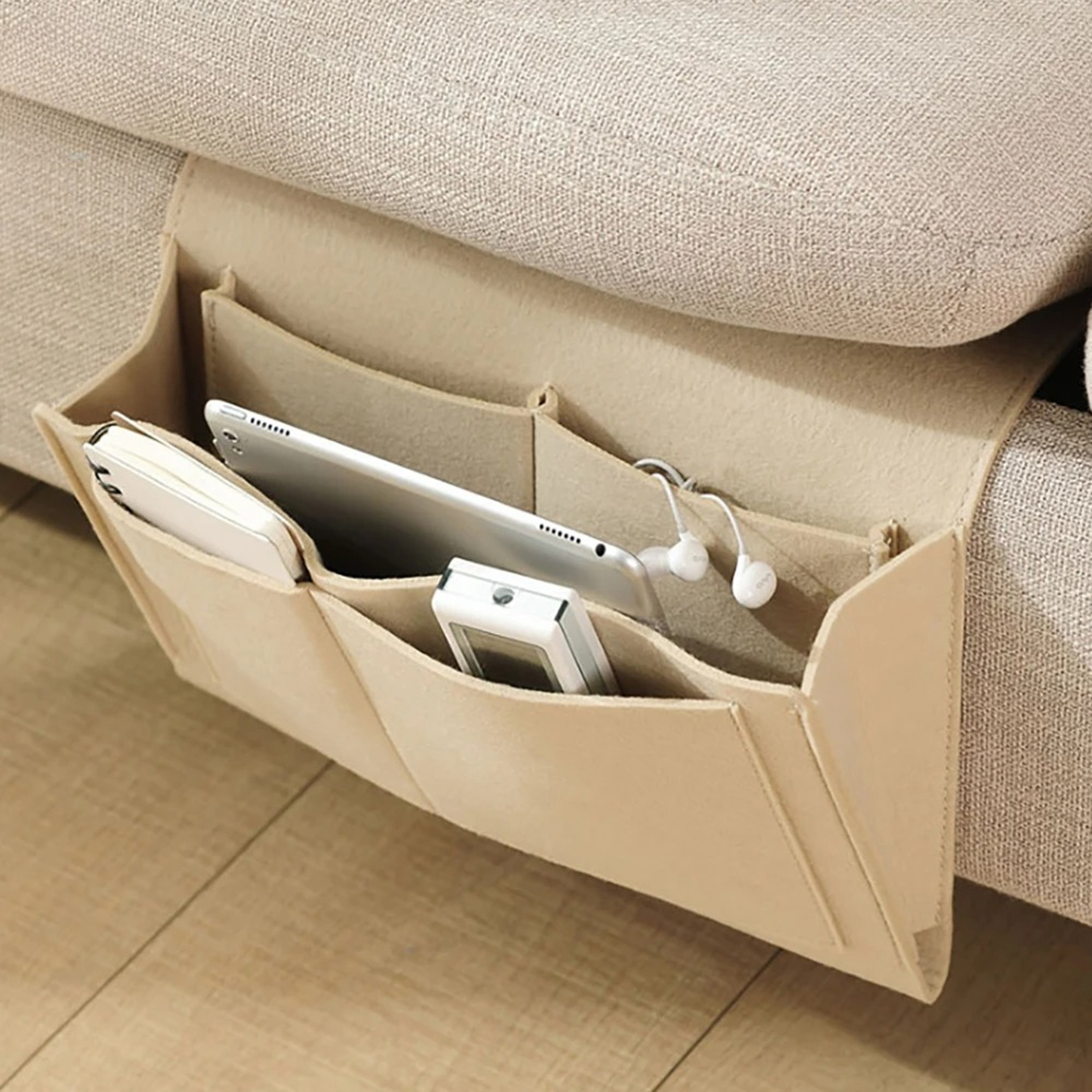 Felt Bedside Caddy Organizer Under Mattress Storage Pocket For Bed And Sofa 2