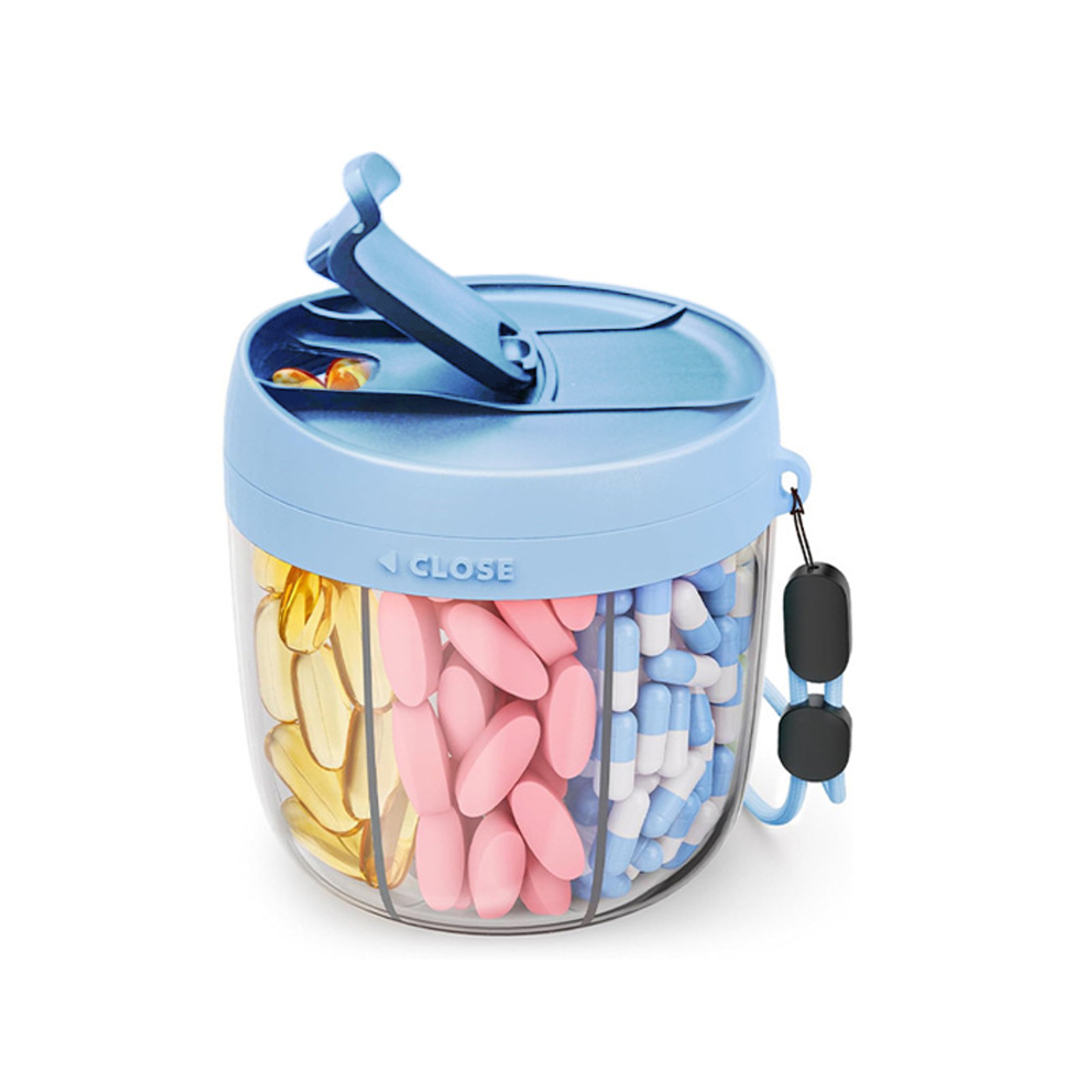 7 Compartment Pill Organizer Portable Pill Dispenser With Wide Opening Anti Mix Storage 0