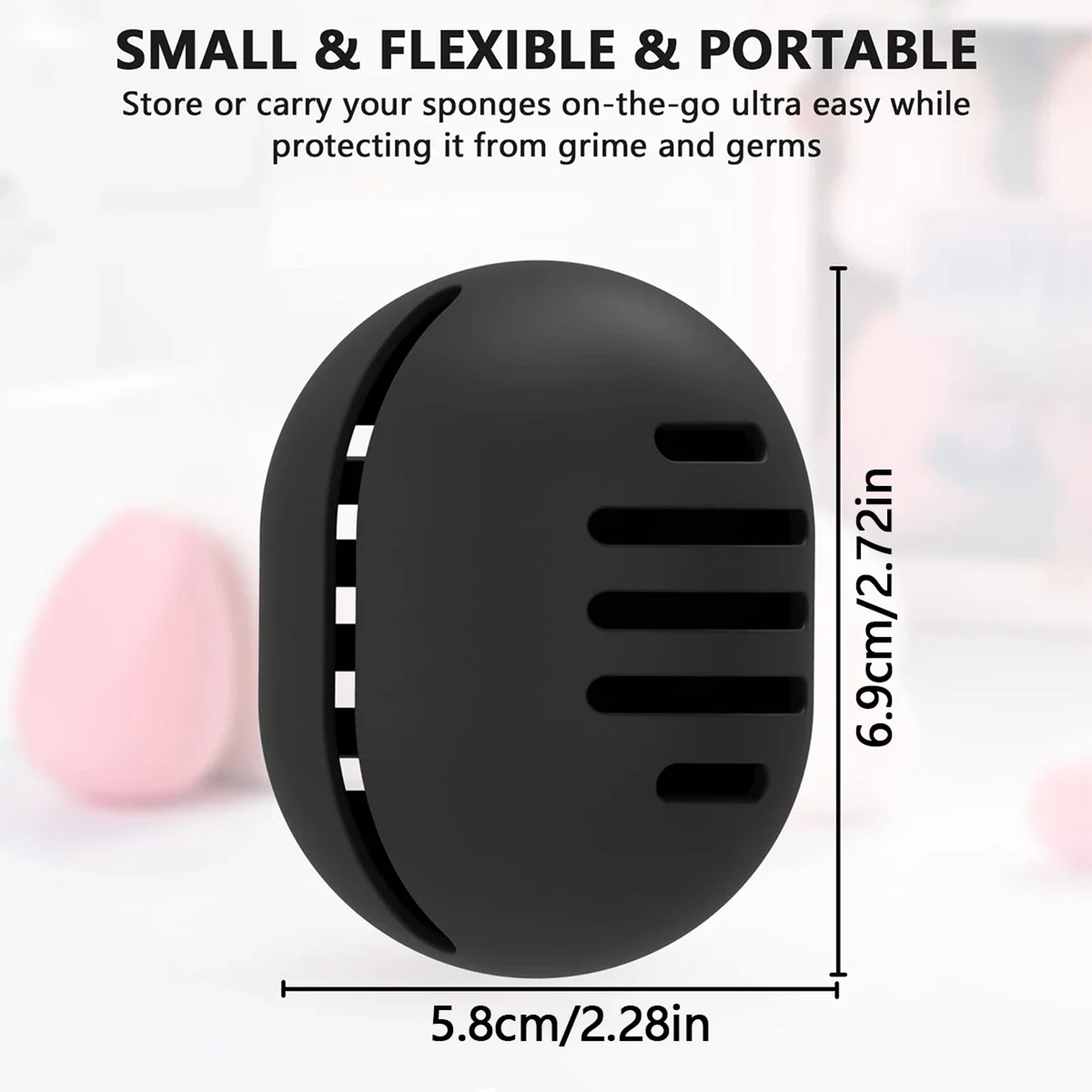 Silicone Makeup Sponge Holder Ventilated Beauty Blender Travel Case 6