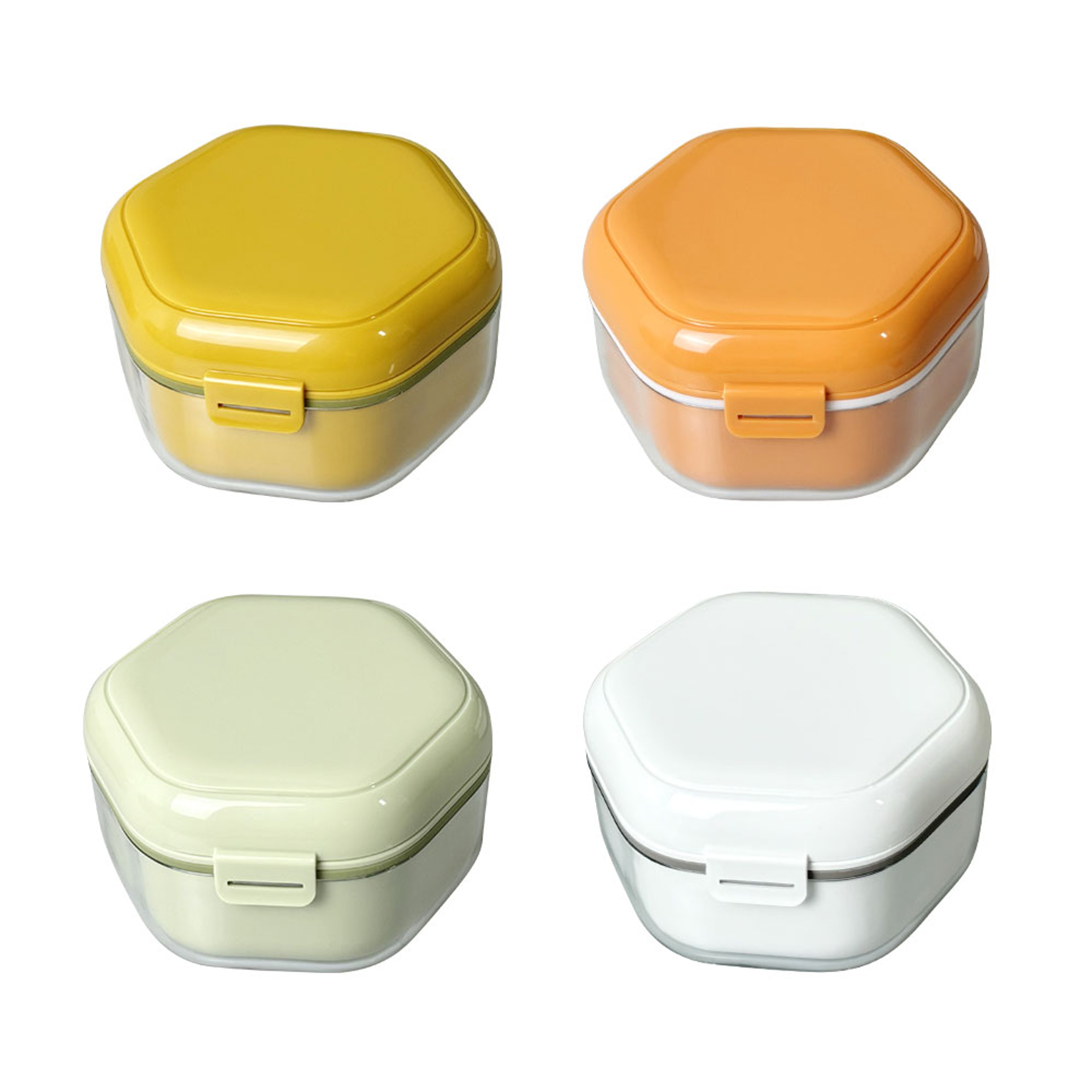 3 Layer Denture Bath Box And Retainer Cleaning Case With Drain Basket Leakproof Travel Storage 4