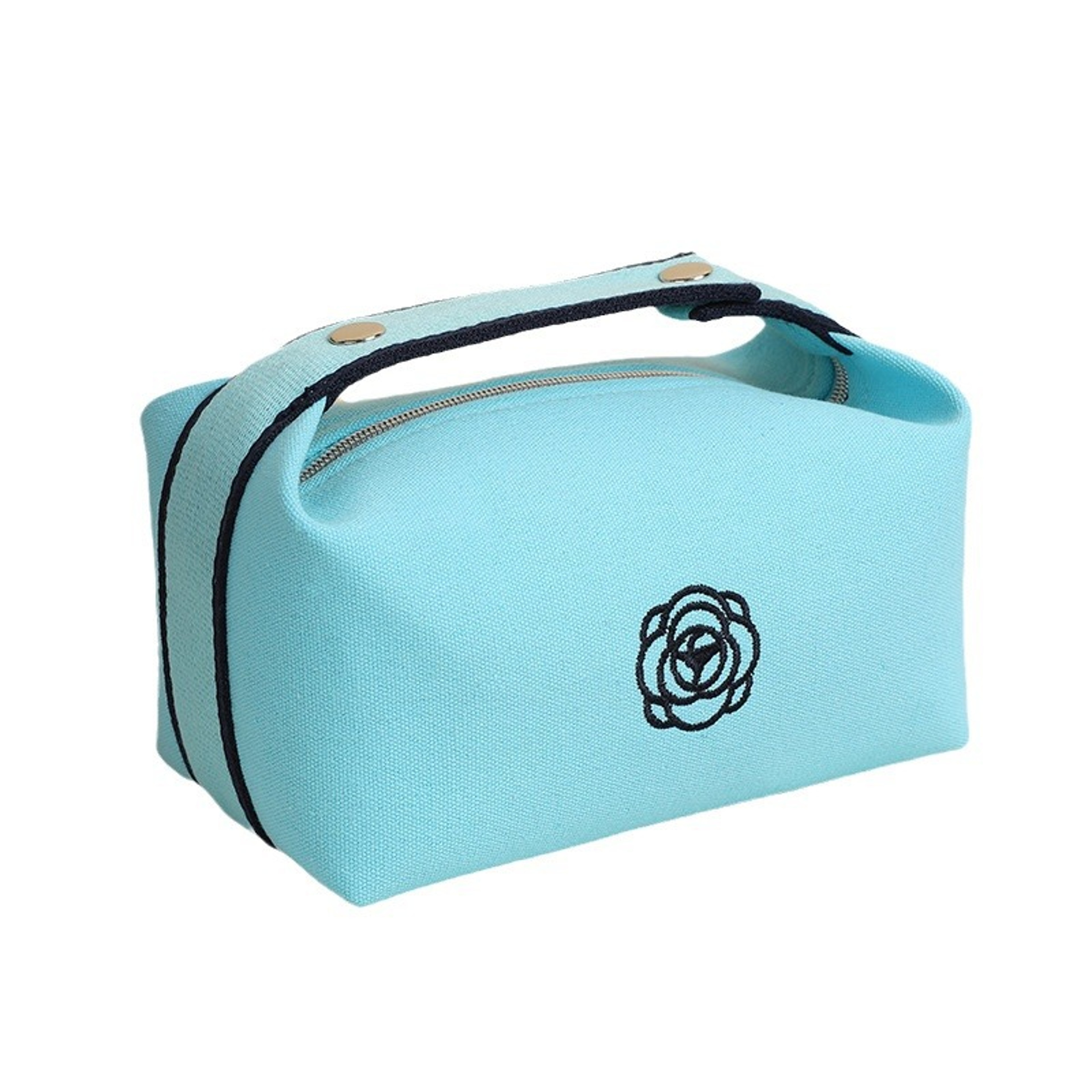 Floral Canvas Makeup Bag Travel Cosmetic Organizer For Women 0