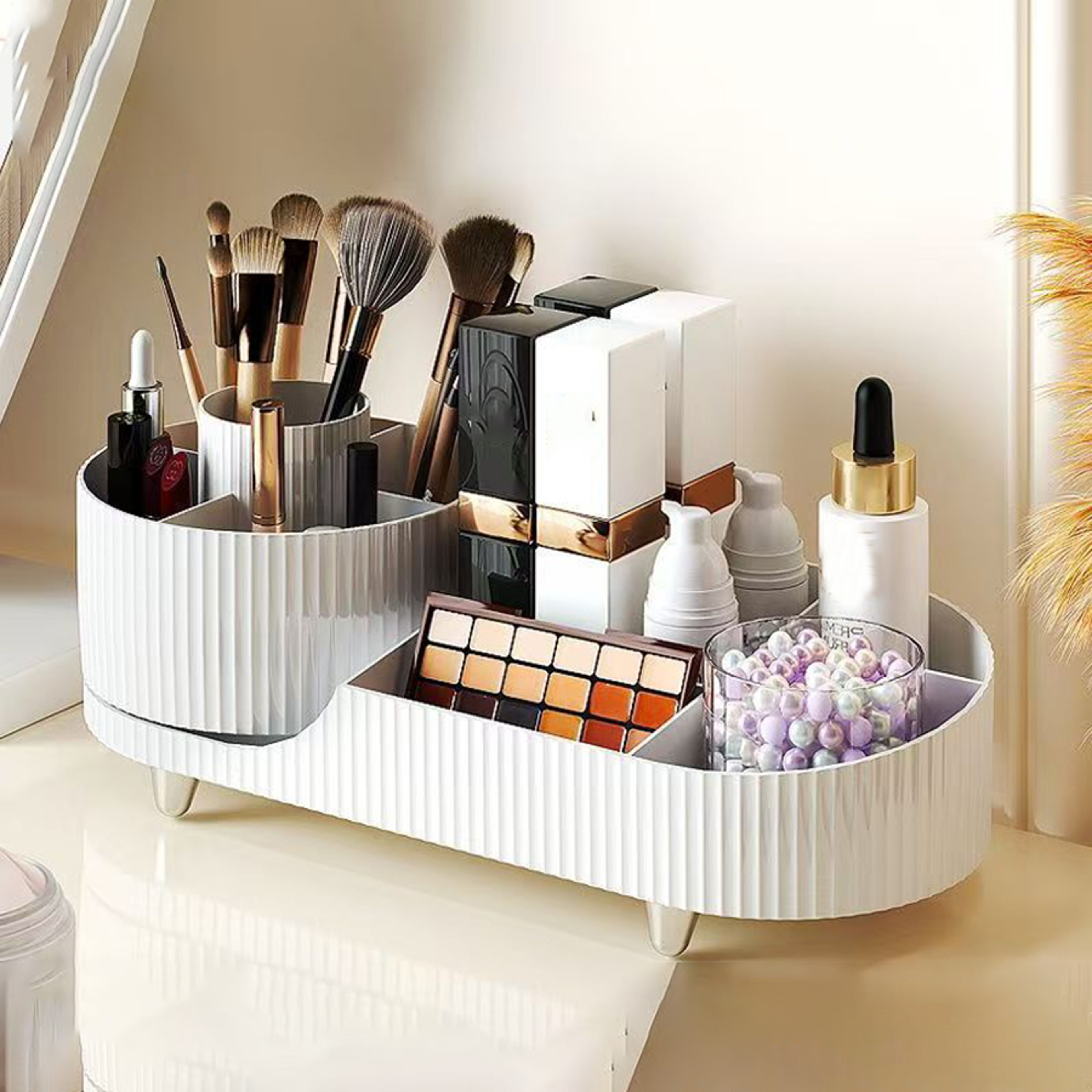 360 Rotating Makeup Organizer Large Capacity Cosmetic Storage 1