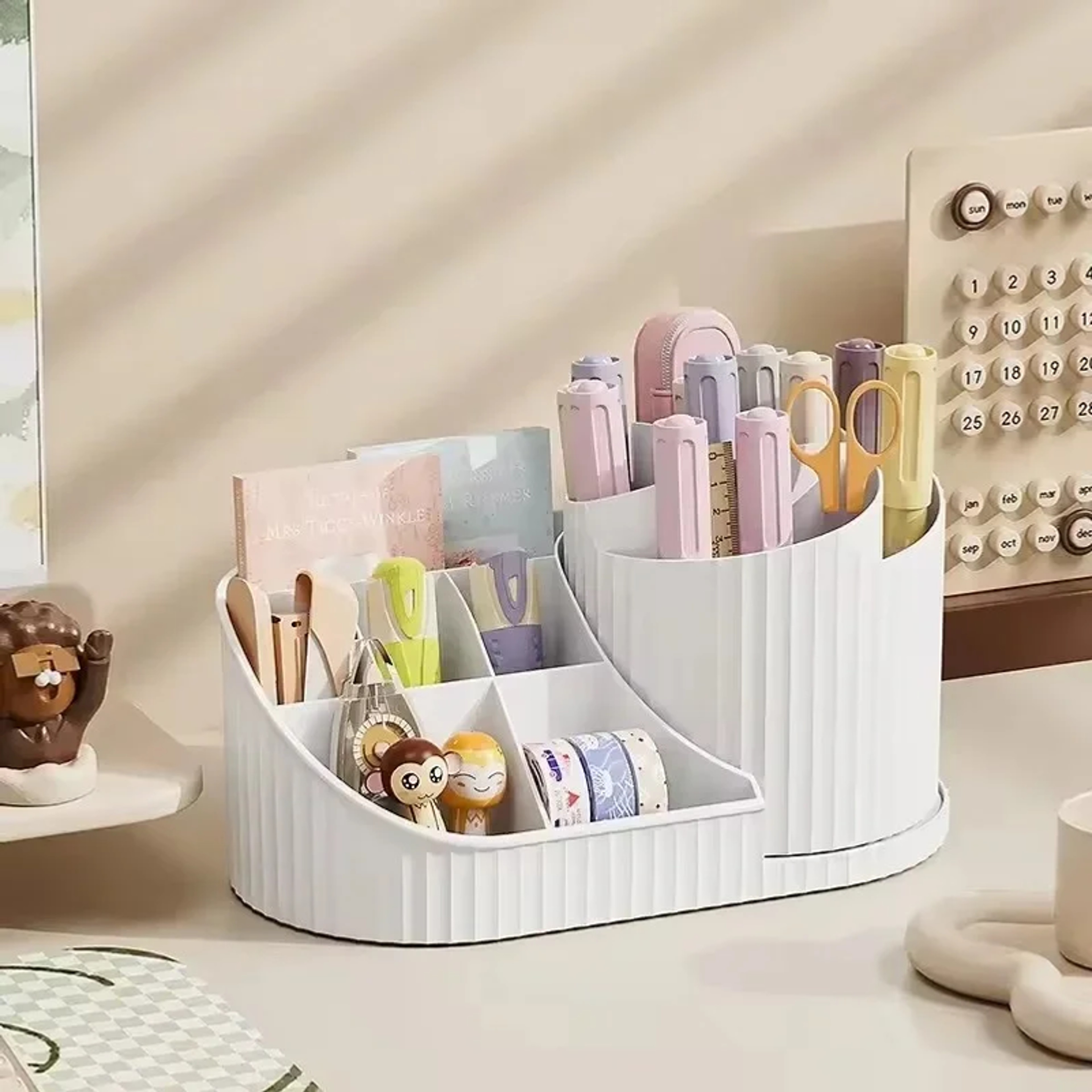 360 Rotating Makeup Organizer With Brush Holder For Vanity 4