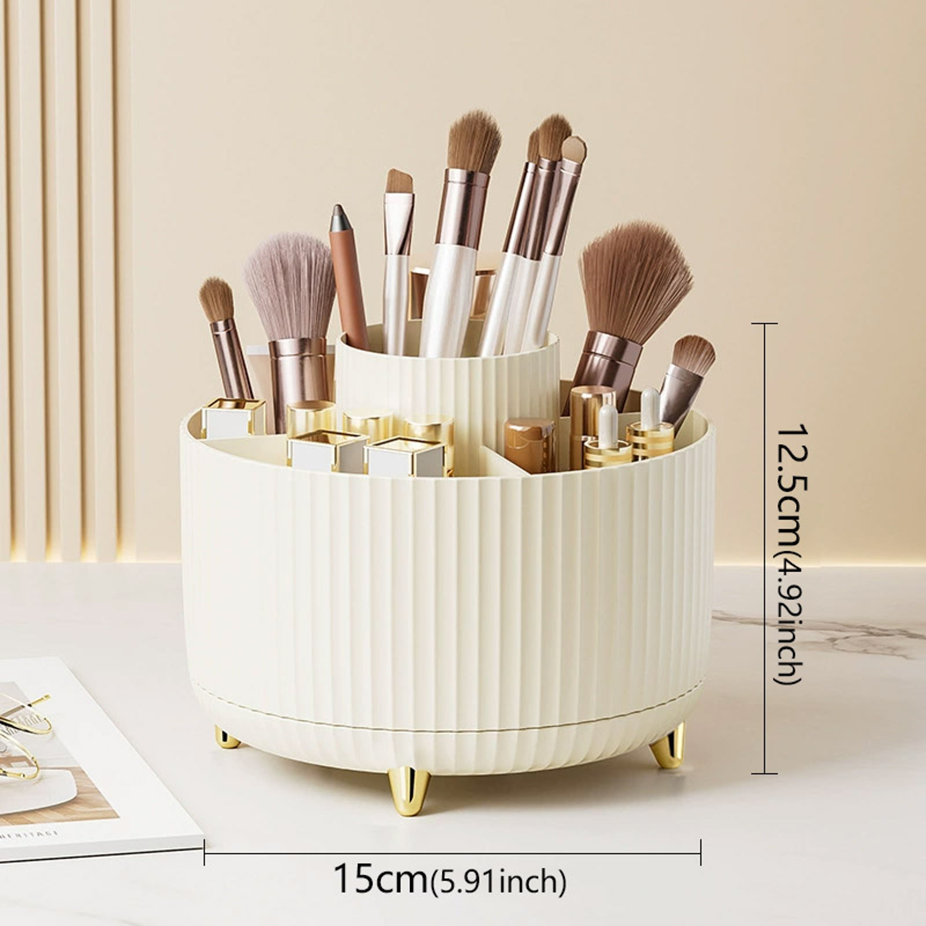 360 Rotating Makeup Organizer Large Capacity Cosmetic Storage Box 7