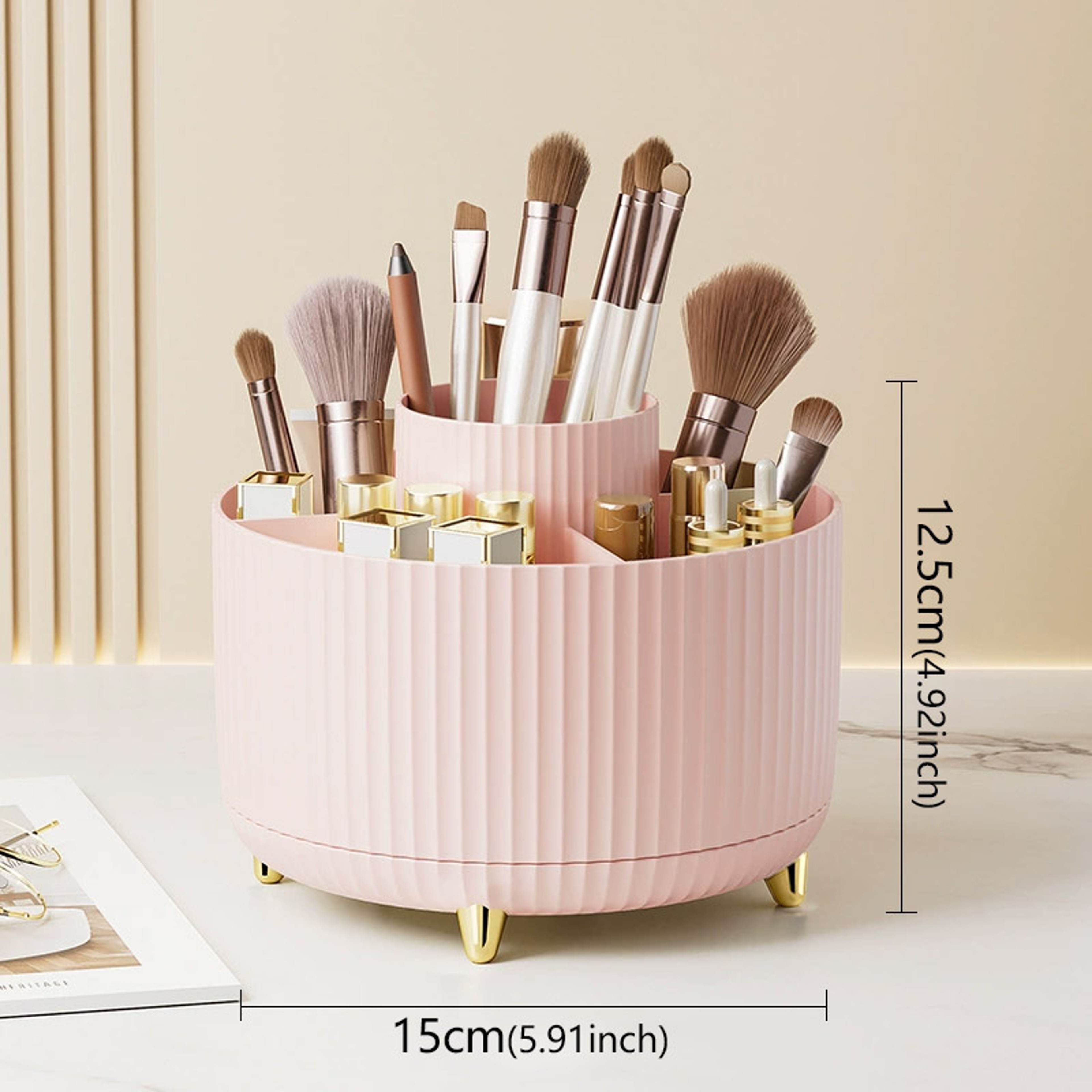 360 Rotating Makeup Organizer Large Capacity Cosmetic Storage Box 10