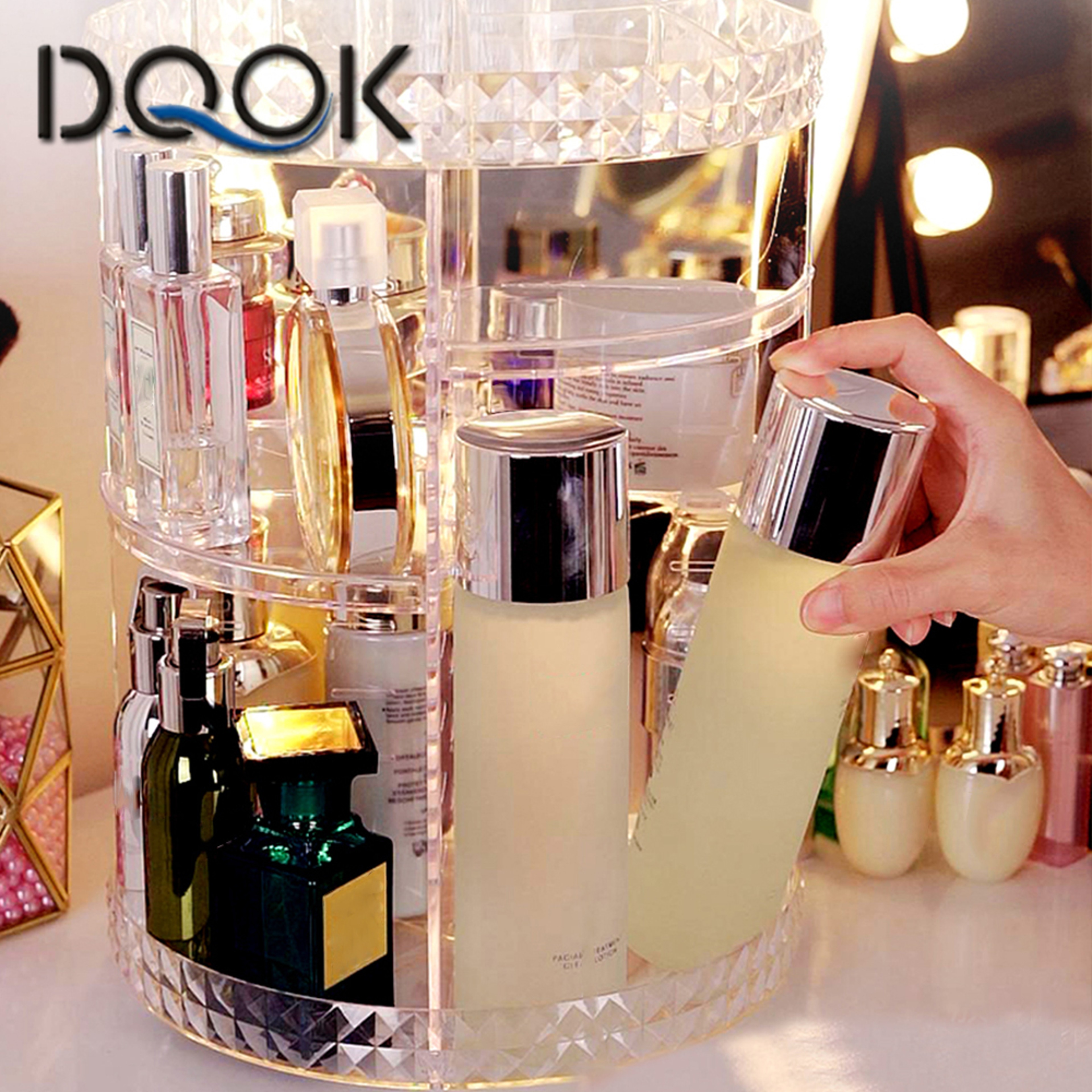 360 Rotating Acrylic Makeup Organizer Cosmetic Storage Box 4