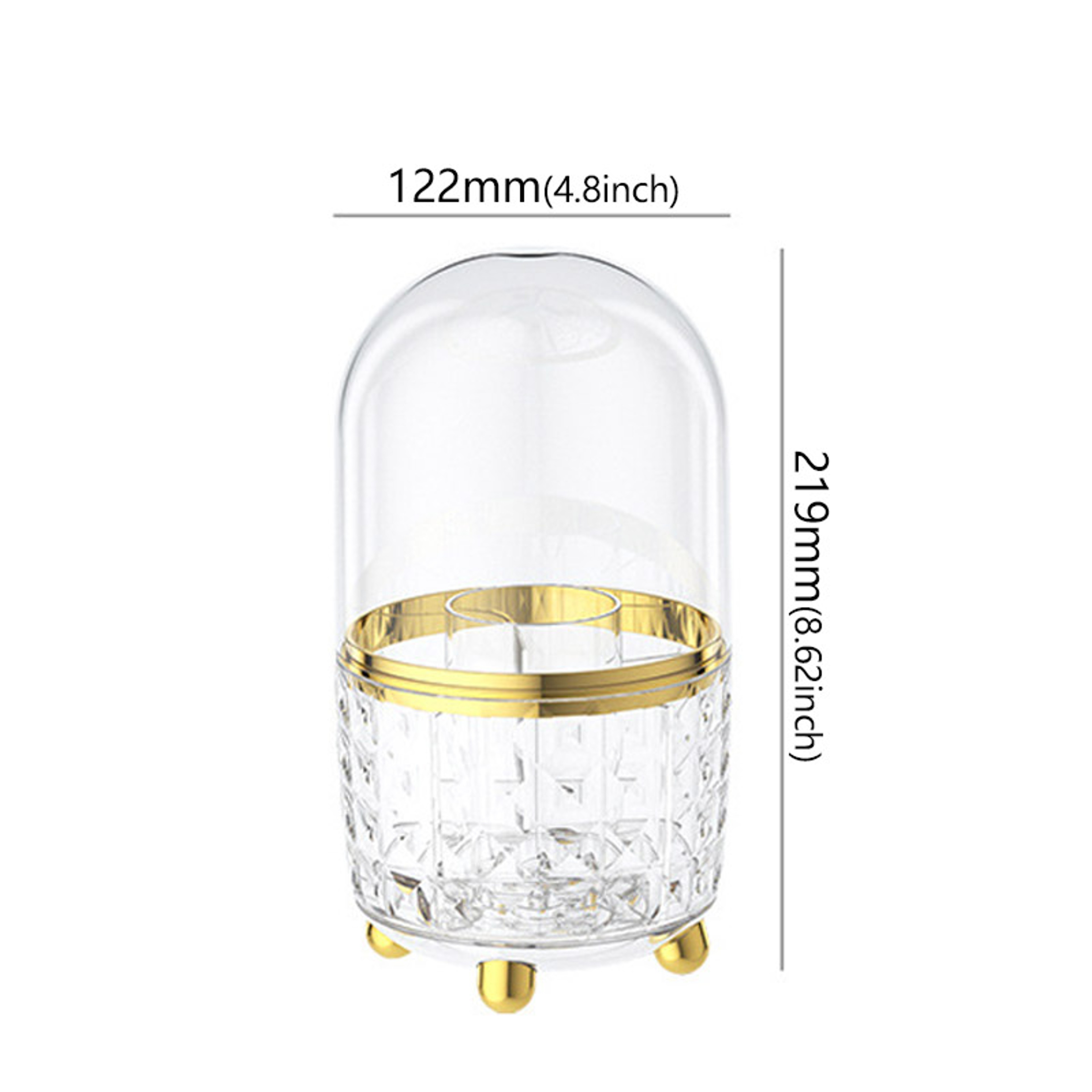 360 Rotating Makeup Brush Organizer With Dustproof Lid And Cosmetic Storage 6