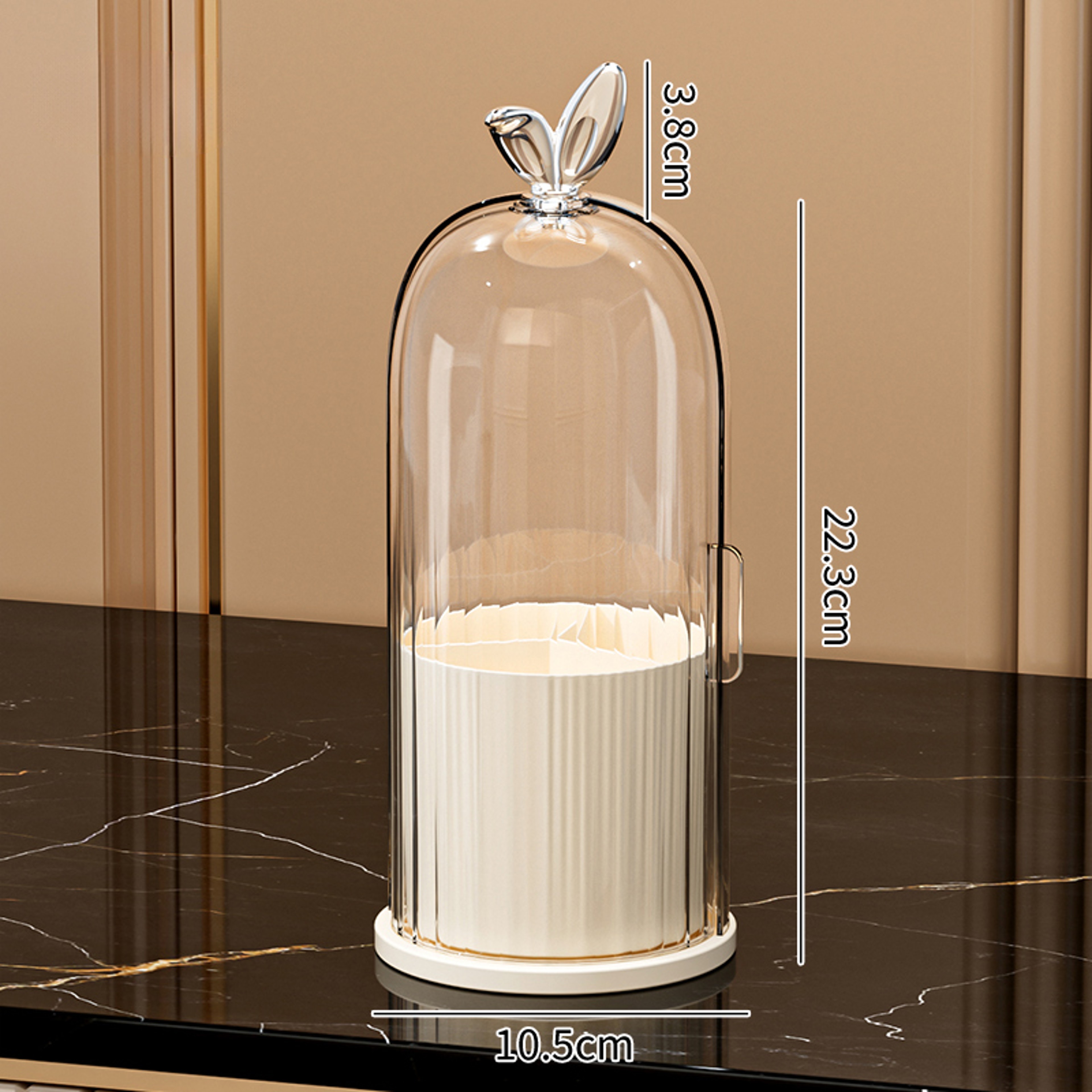 360 Rotating Makeup Brush Holder With Clear Dustproof Lid 7