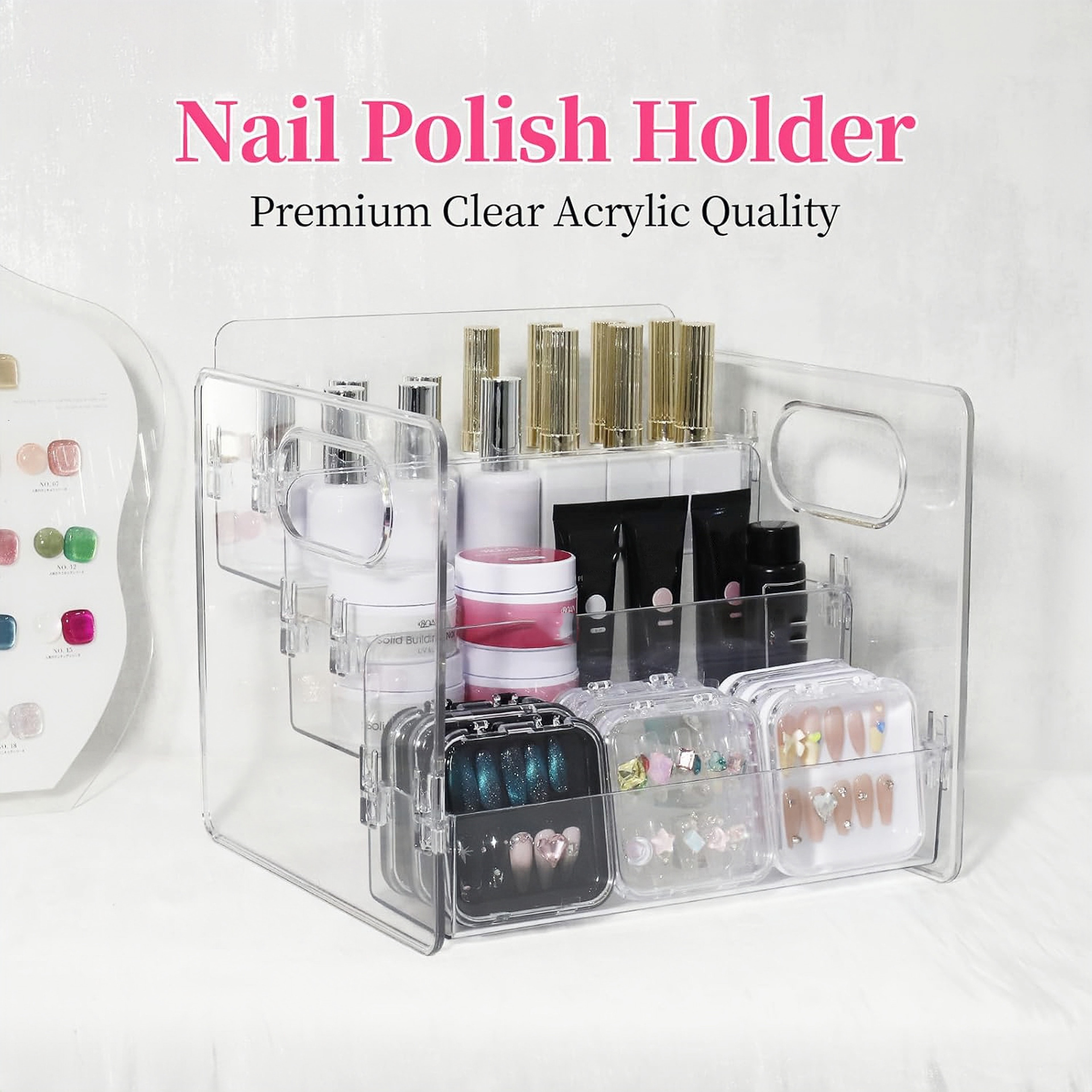 3 Tier Acrylic Cosmetic Organizer Dustproof Makeup And Perfume Storage Box 4