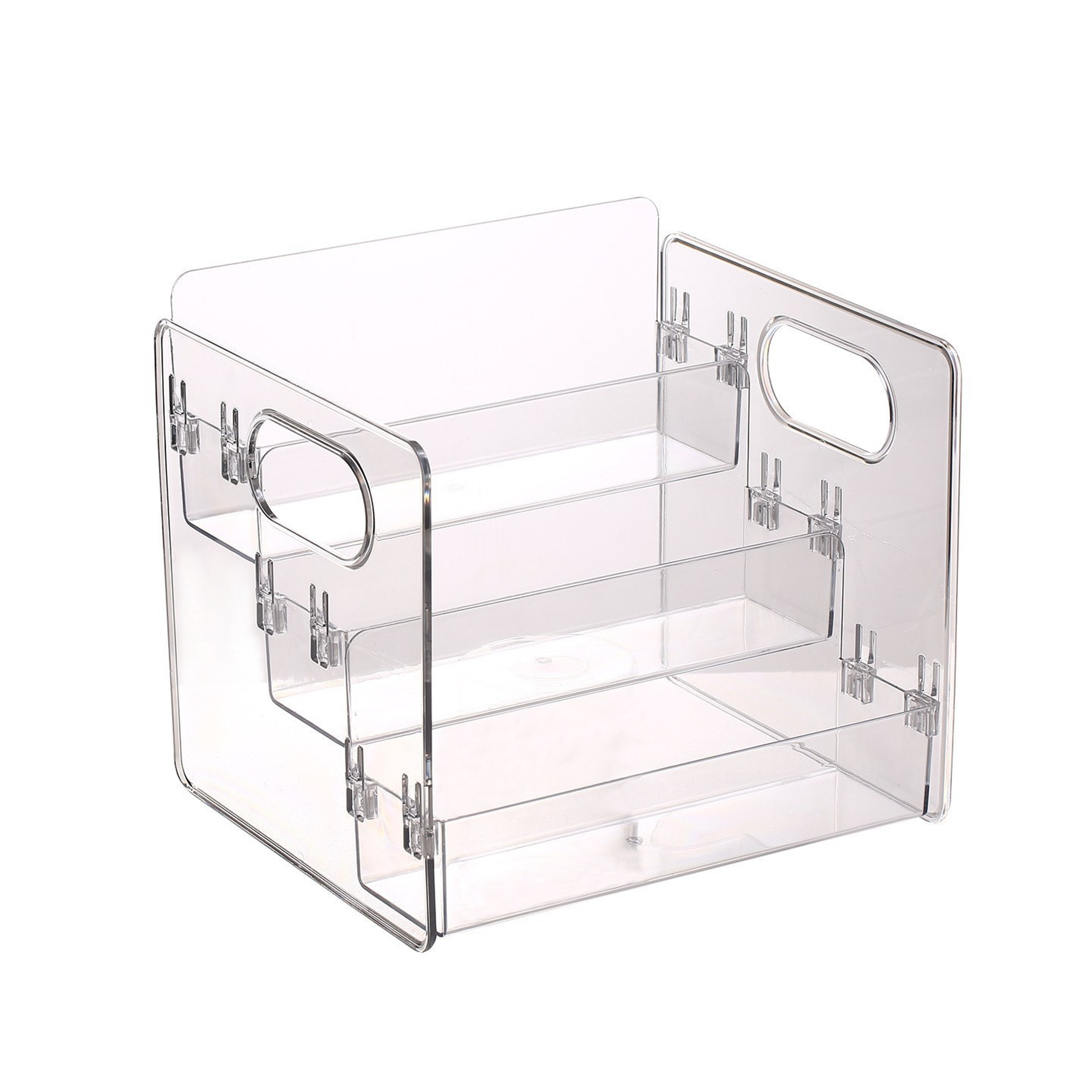 3 Tier Acrylic Cosmetic Organizer Dustproof Makeup And Perfume Storage Box 0