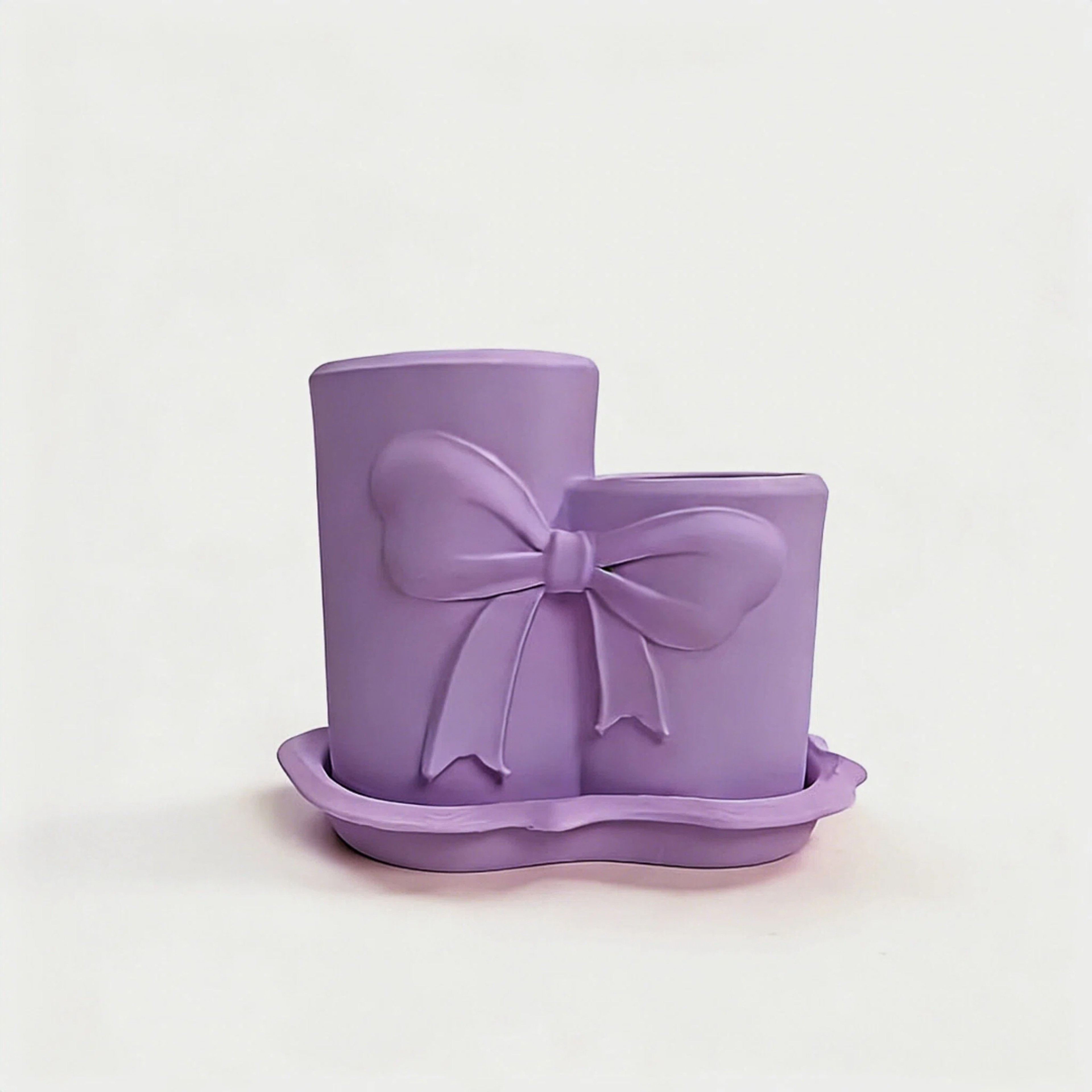 3D Bow Makeup Brush Holder Cosmetic Organizer Vanity Desk Storage 8