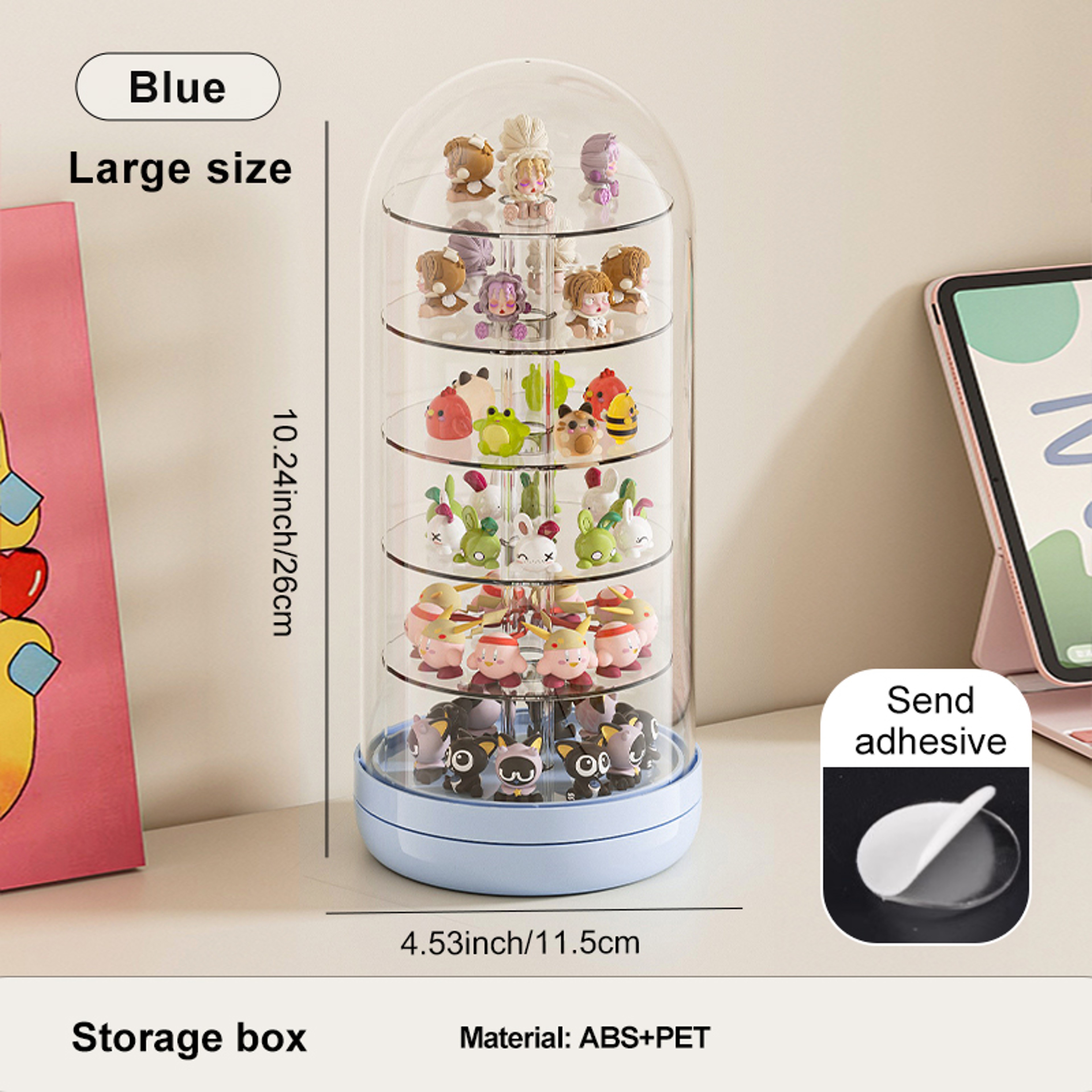 Uforu Rotating Blind Box Display Case With Cover Multi Layer Collectible Organizer 7