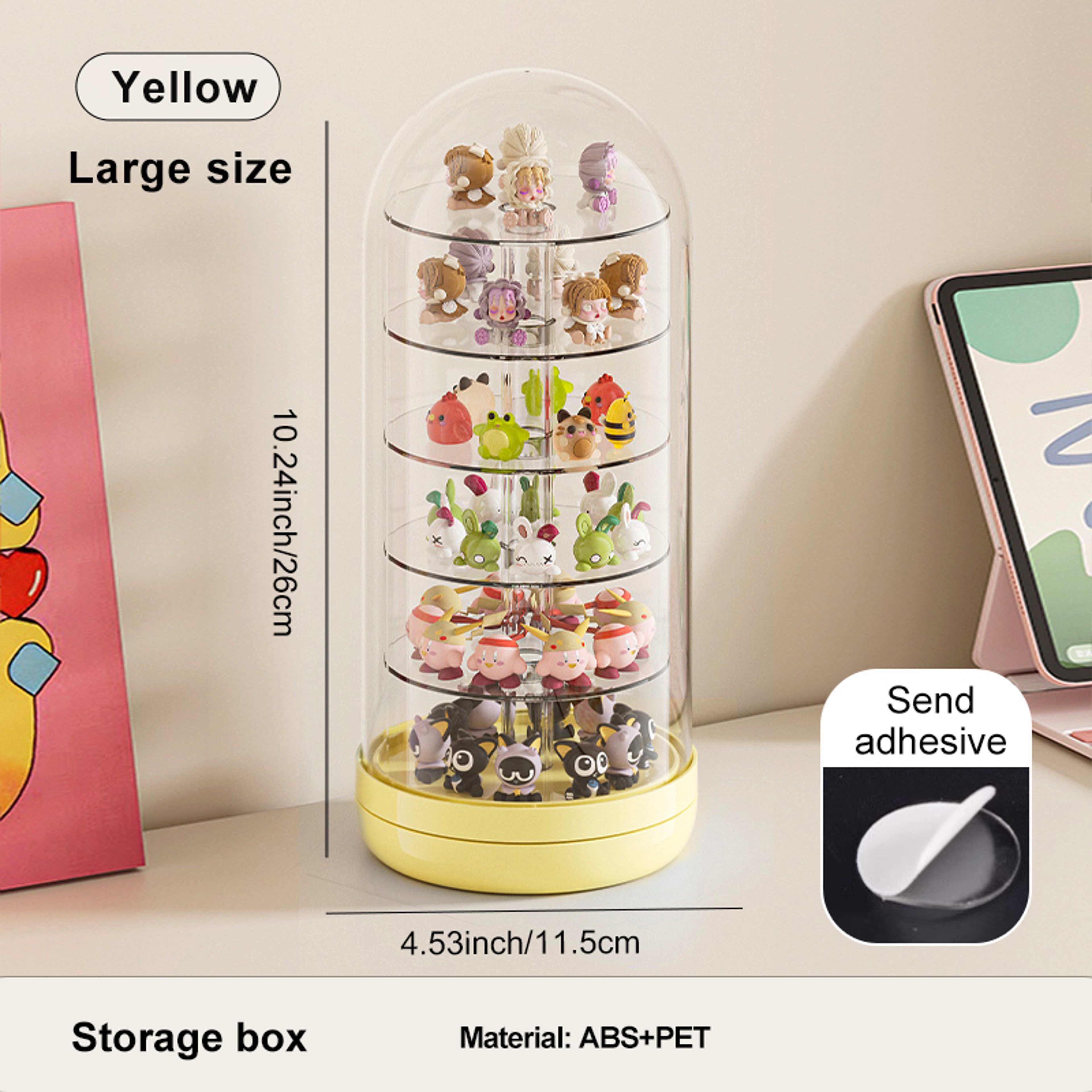 Uforu Rotating Blind Box Display Case With Cover Multi Layer Collectible Organizer 8