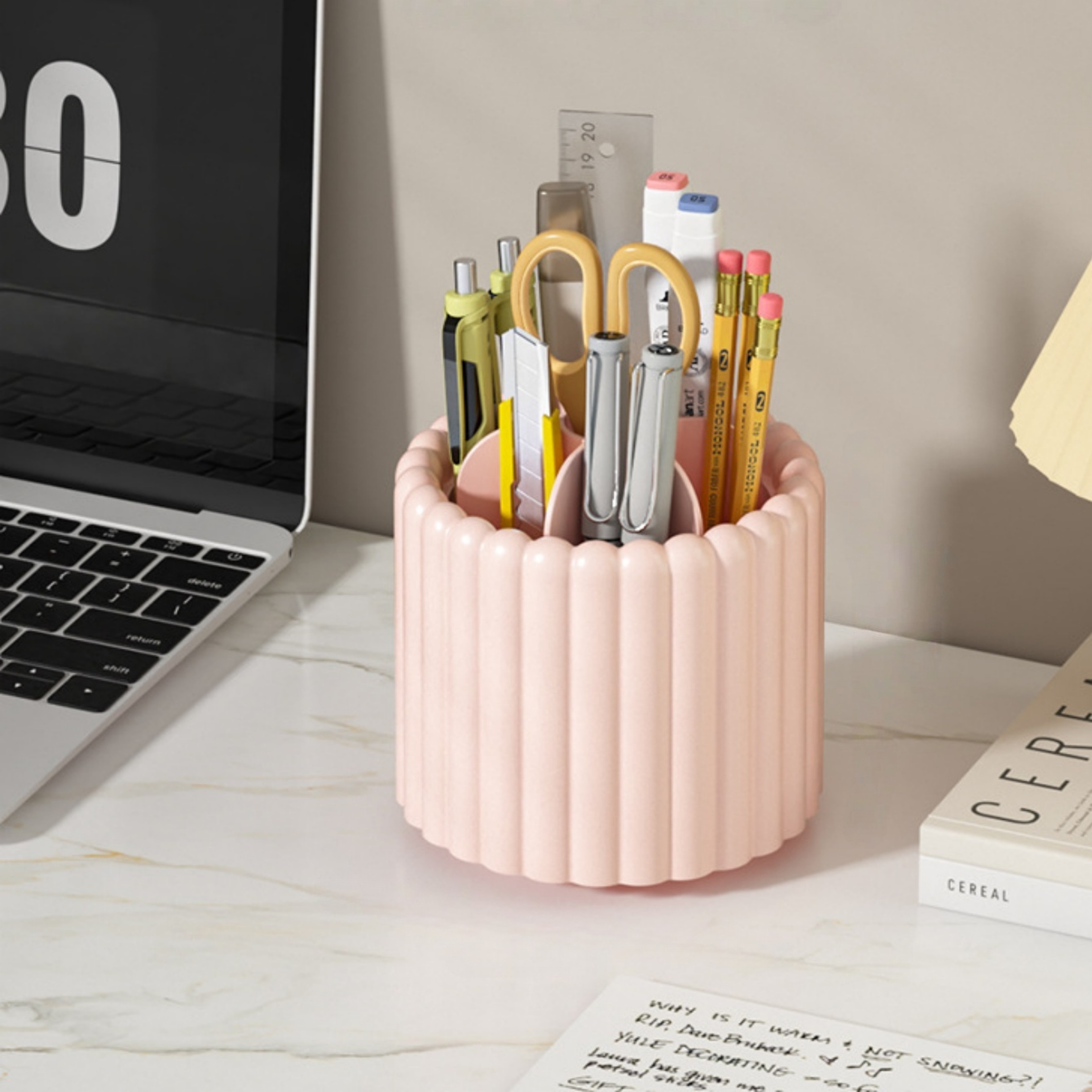 360 Rotating Makeup Brush Holder 7 Slot Removable Makeup Brush Organizer – view 7