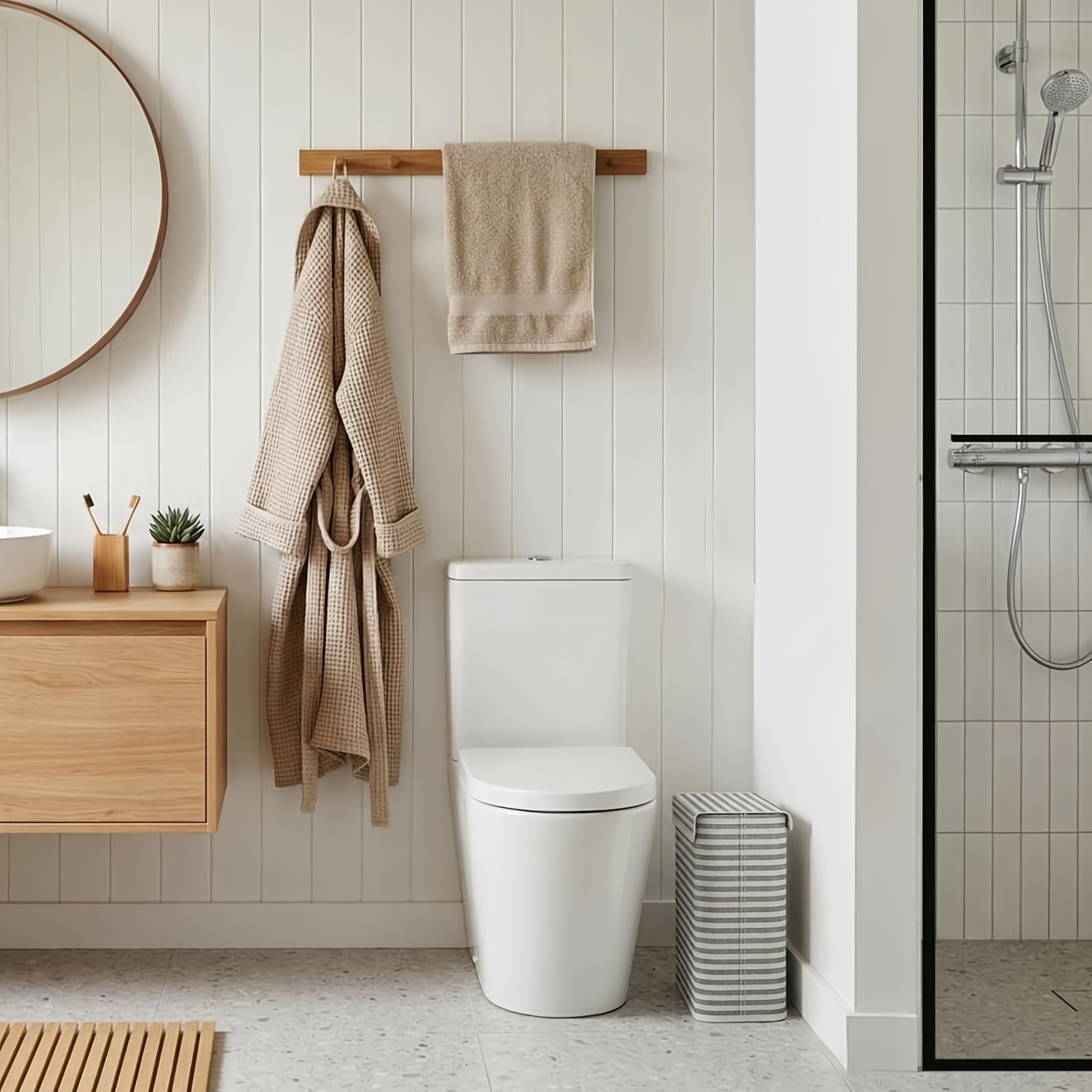 Foldable Toilet Paper Storage Basket With Lid Bathroom Tissue Organizer 4