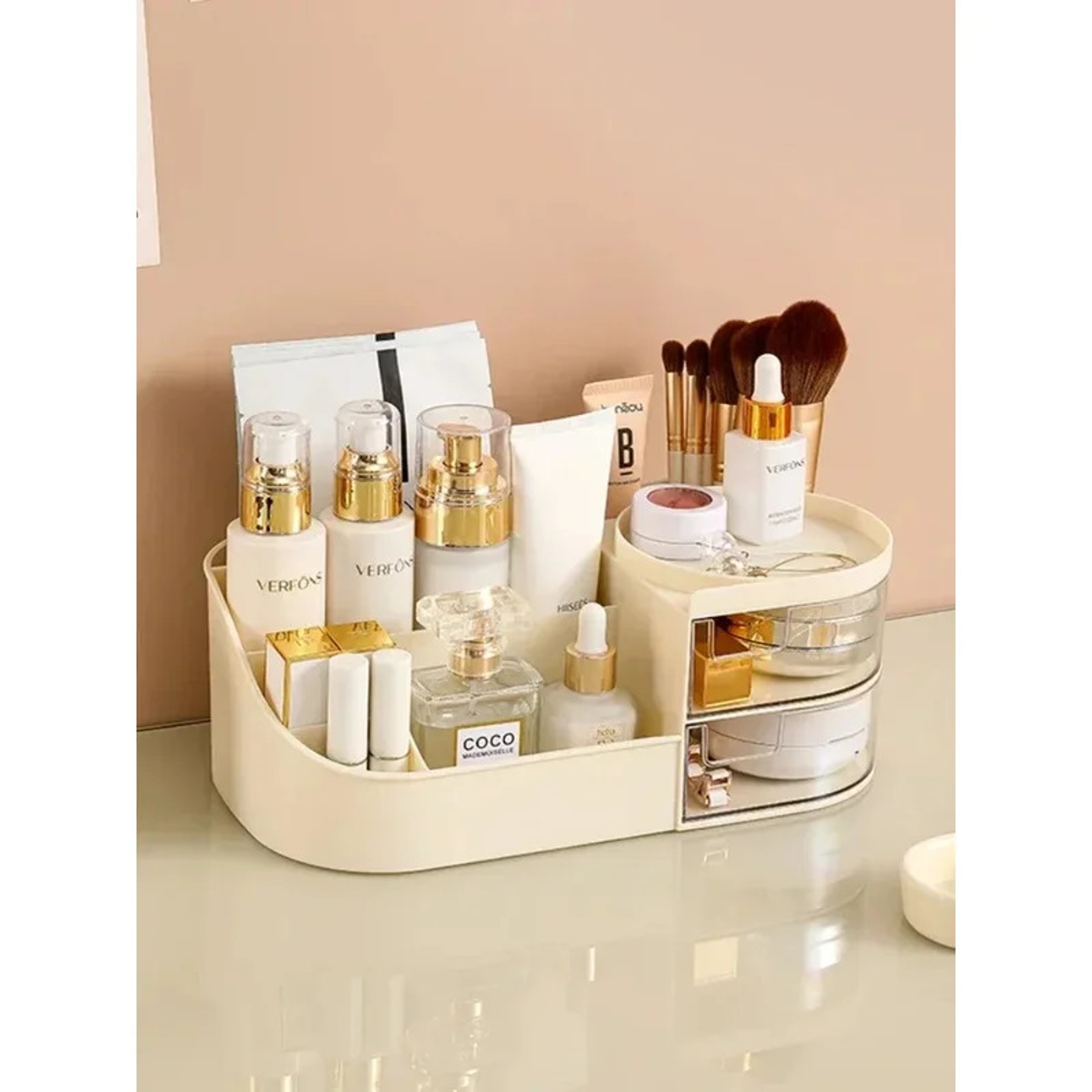 Large Capacity Makeup Organizer Cosmetic Storage Box With Drawers 4