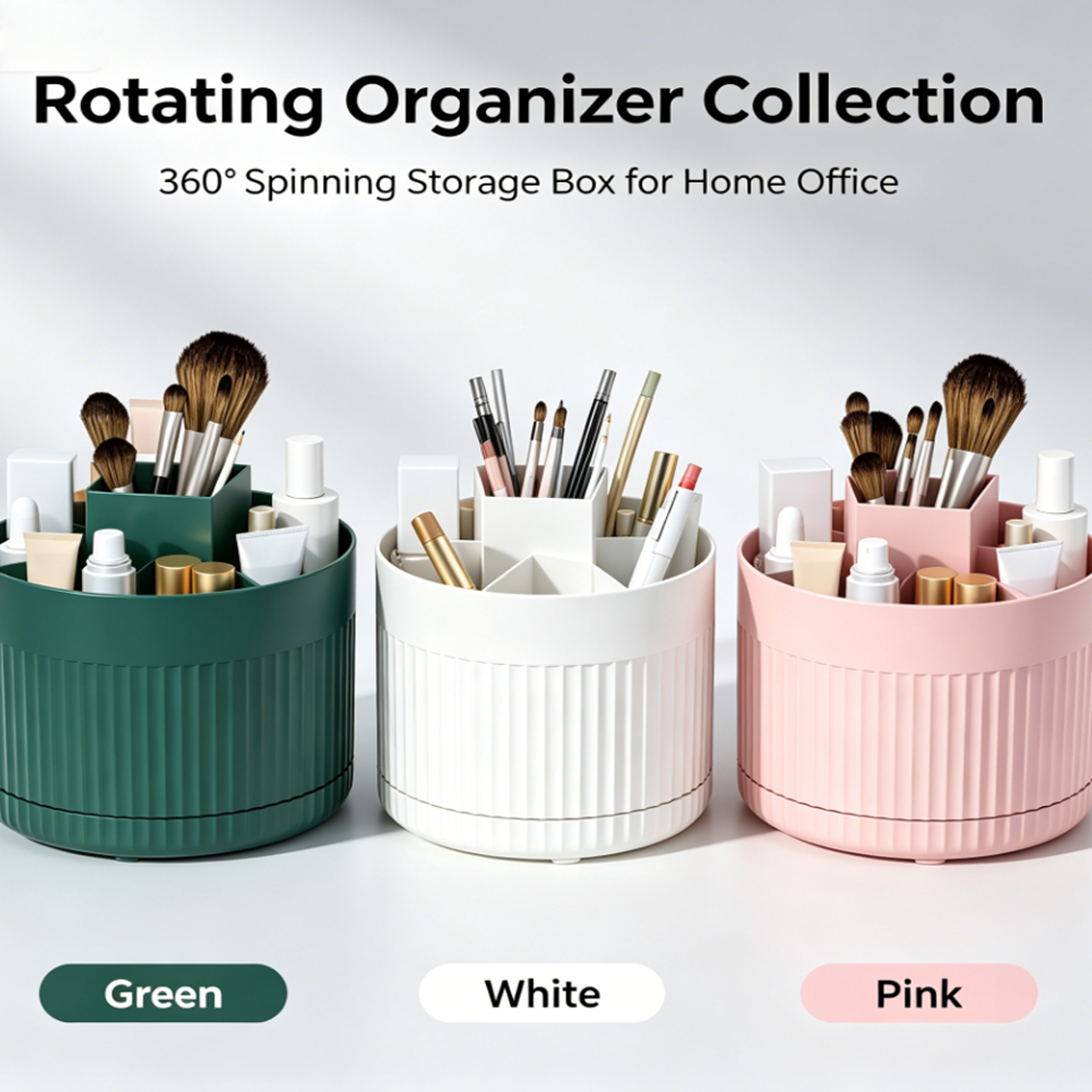 360 Degree Rotating Makeup Organizer ABS Cosmetic Storage Holder For Vanity 4