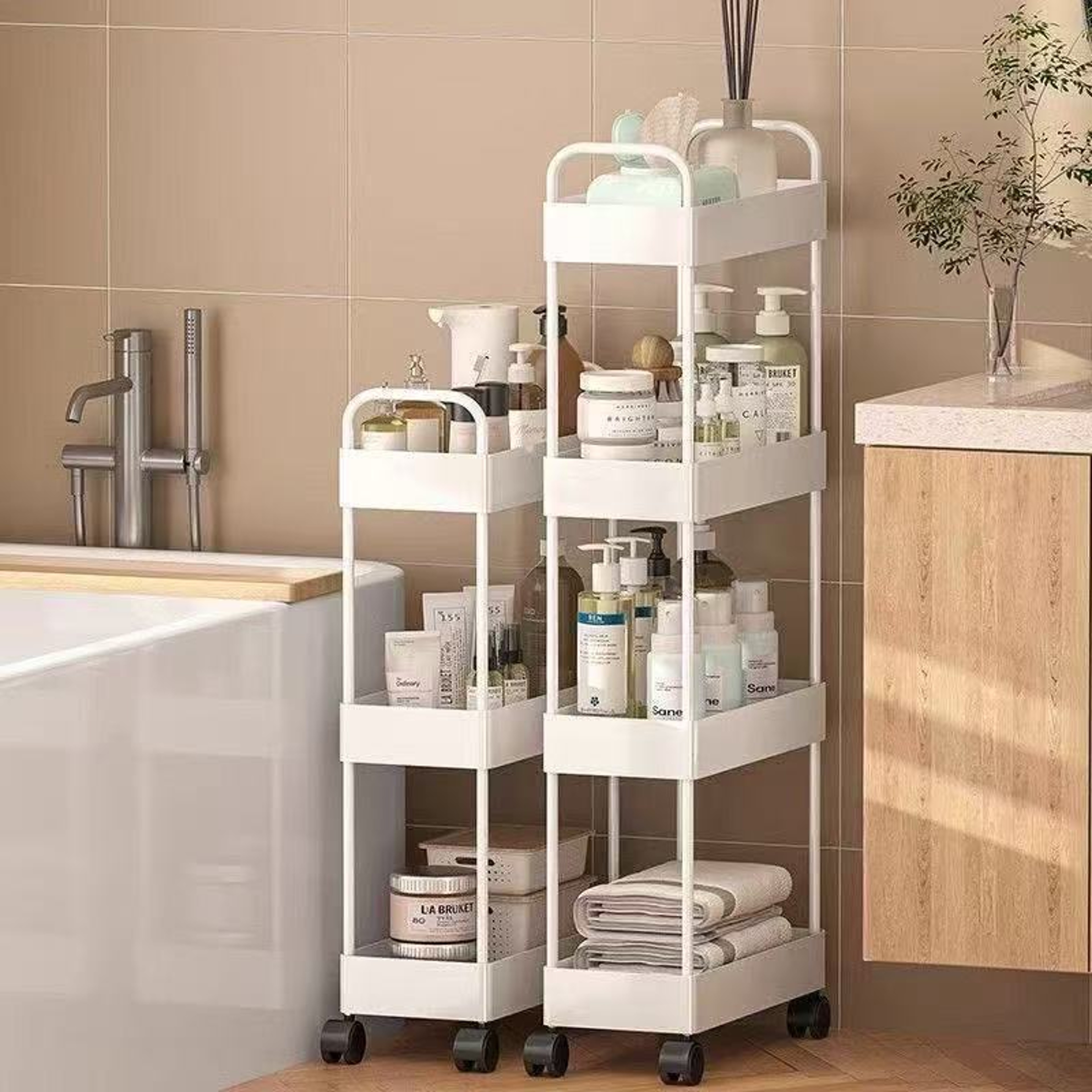 3 Tier Rolling Storage Cart Kitchen Bathroom Organizer Trolley With Wheels 6