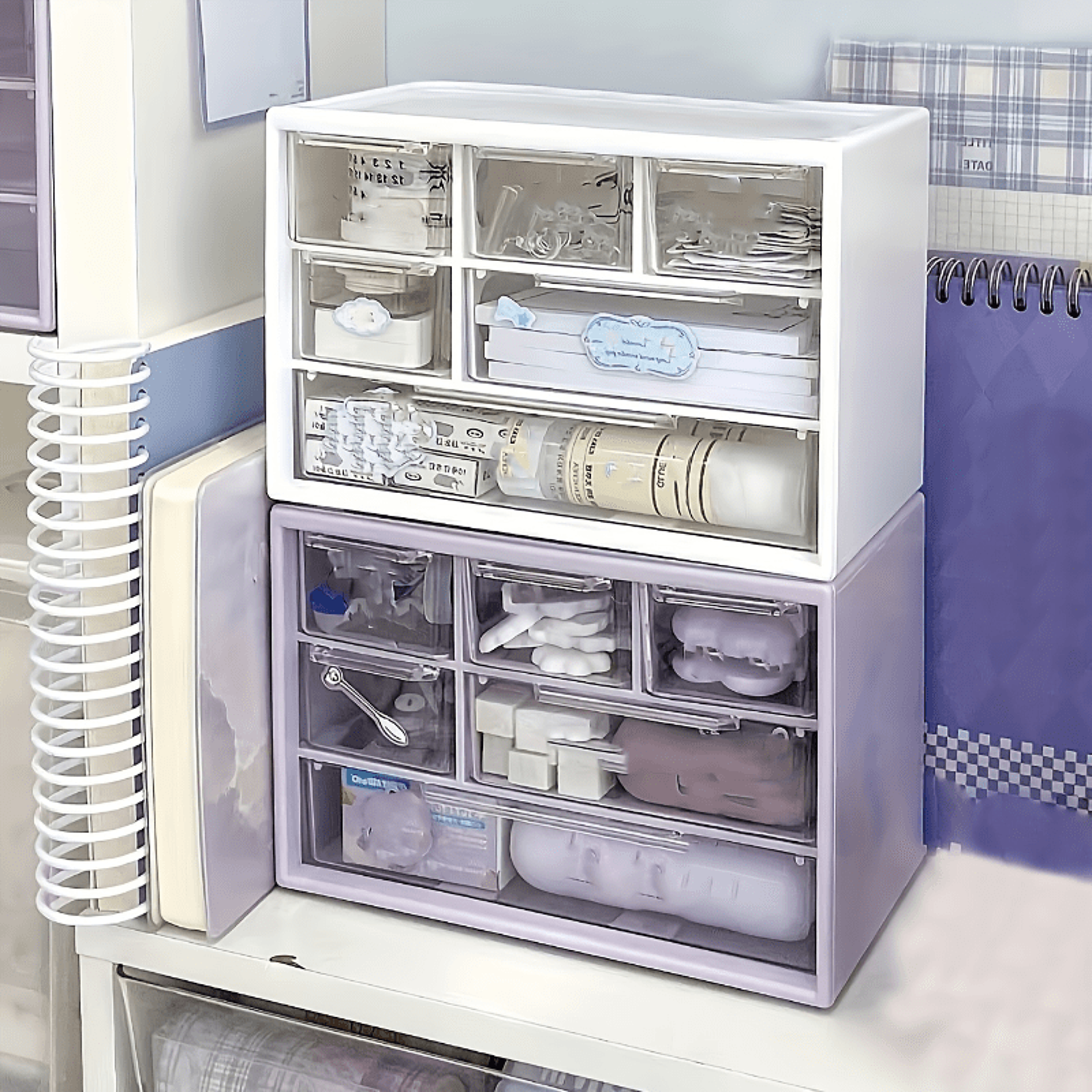Clear Desktop Organizer Storage Box With Drawer For Jewelry Hair Clips And Small Essentials 4