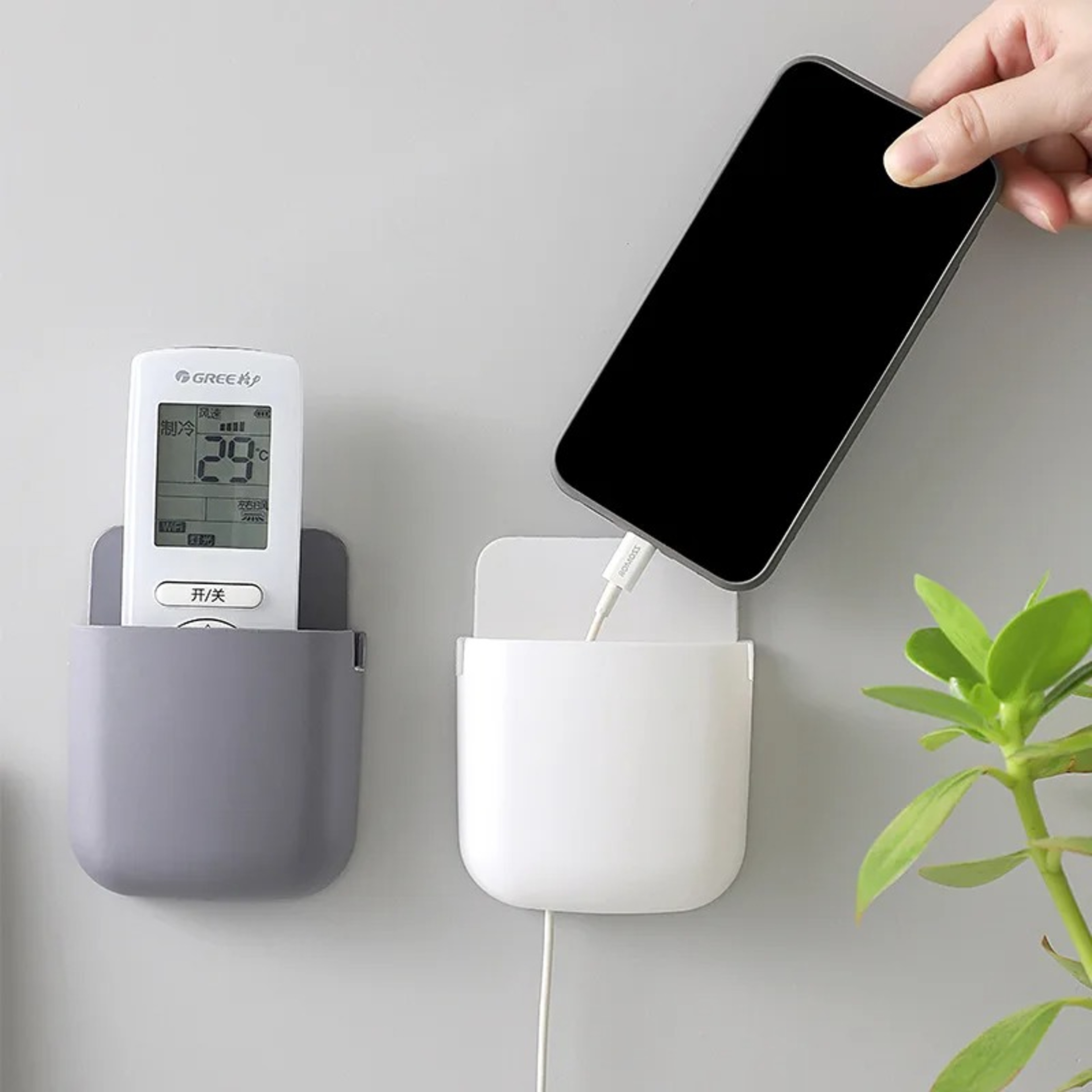 Wall Mounted Remote Control Holder and Phone Organizer Space Saving Storage Box – view 4