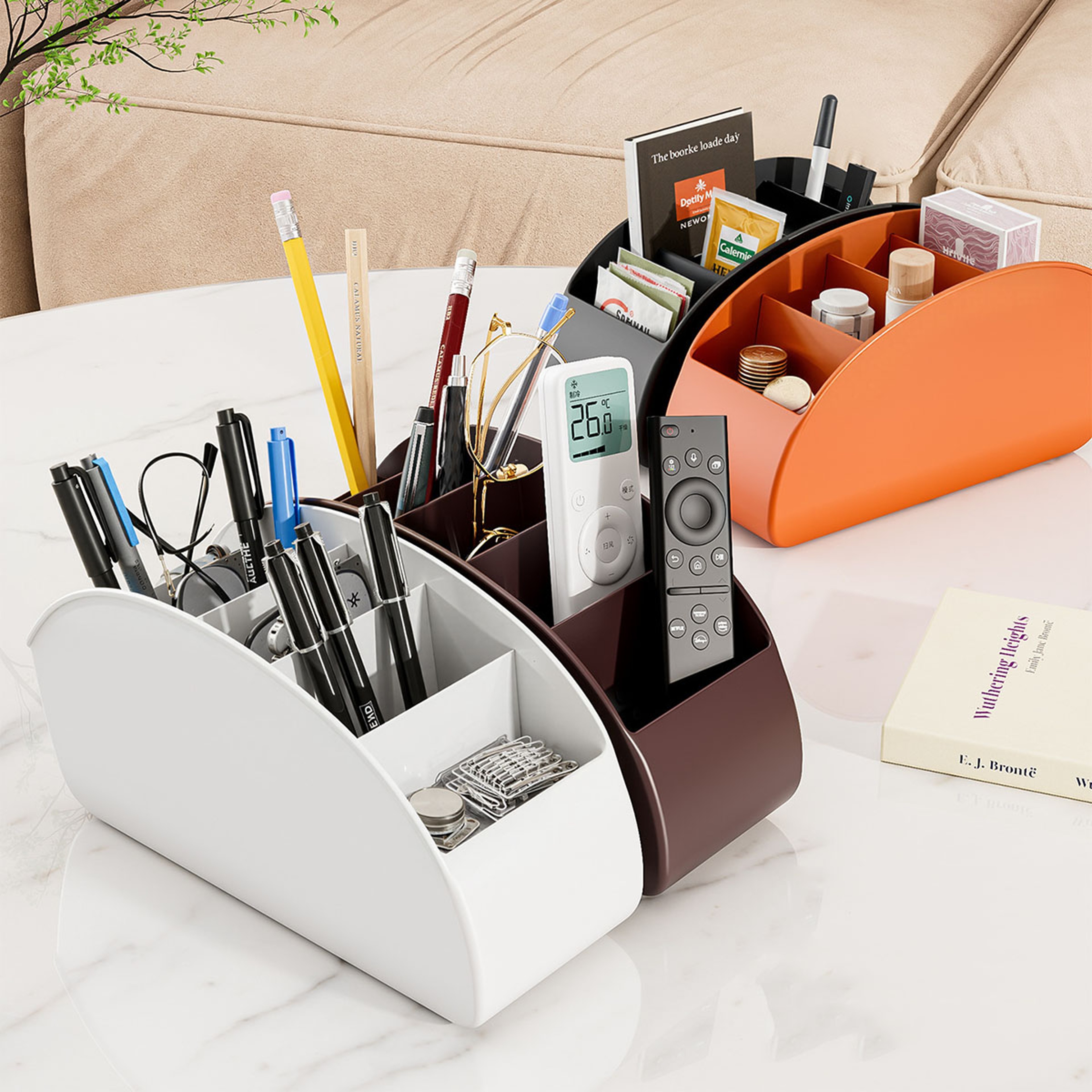 Remote Control Holder Organizer 5 Compartment Desk And Bedside Caddy 3