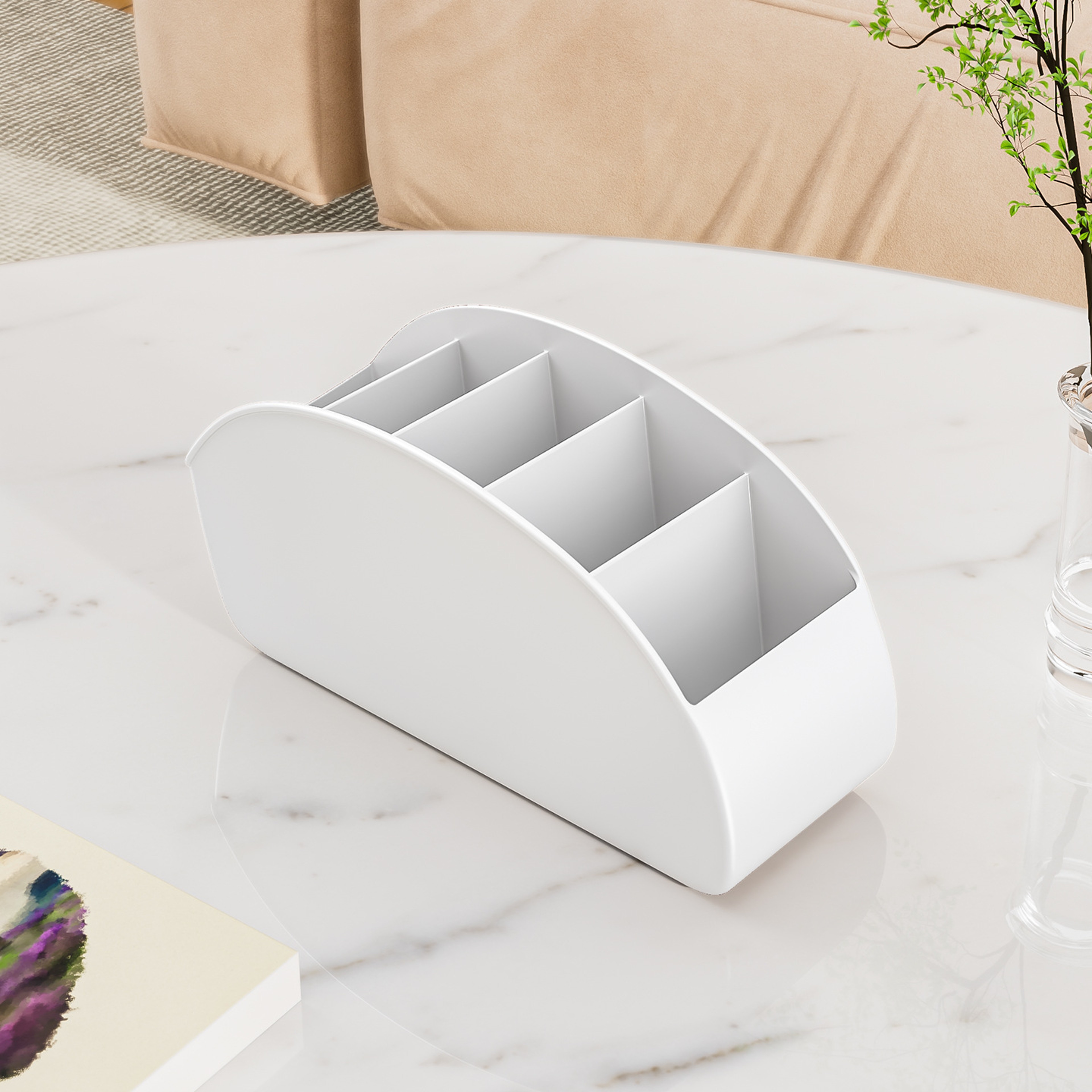 Remote Control Holder Organizer 5 Compartment Desk And Bedside Caddy 7