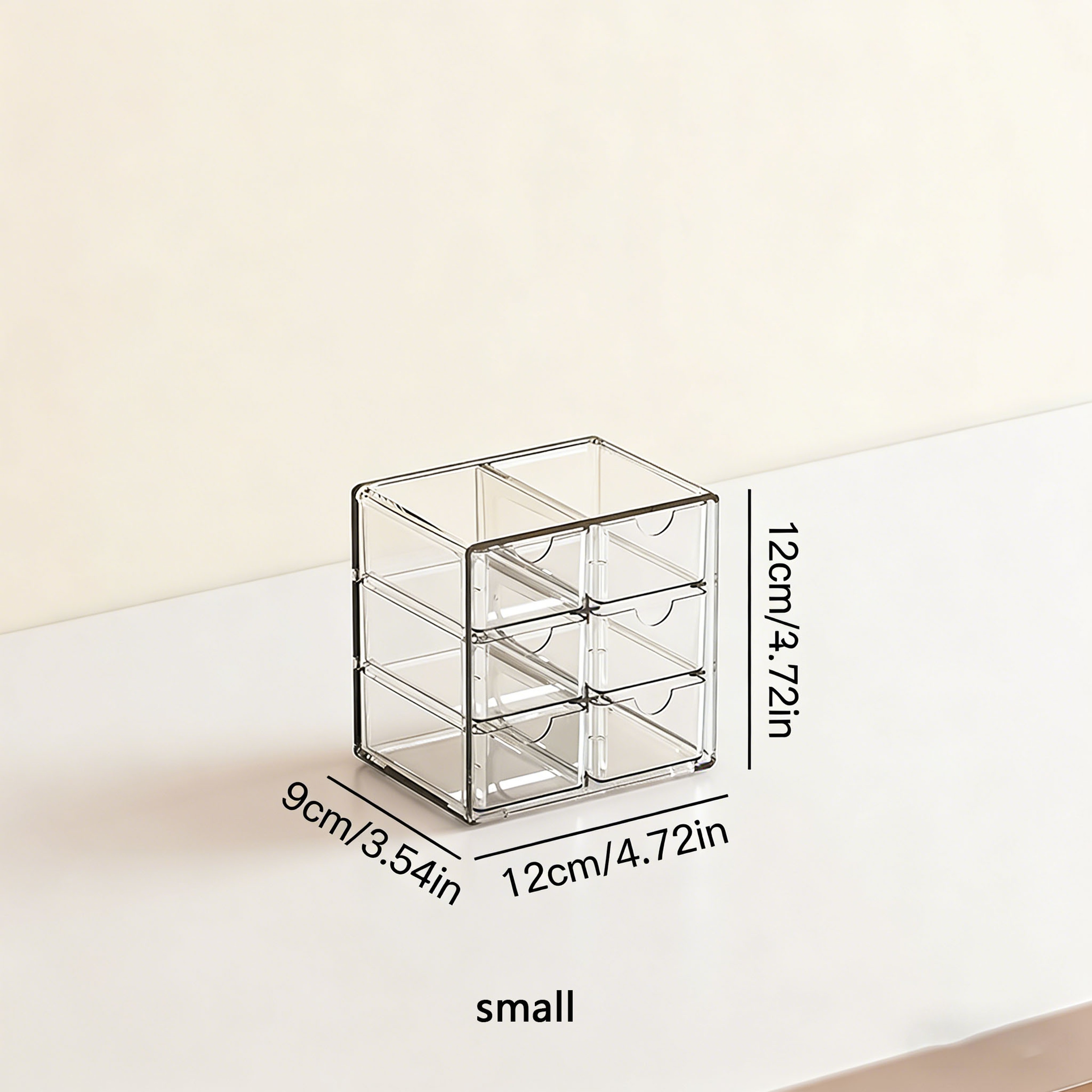 Acrylic Makeup Organizer With 6 Drawers Clear Desk And Jewelry Storage 6