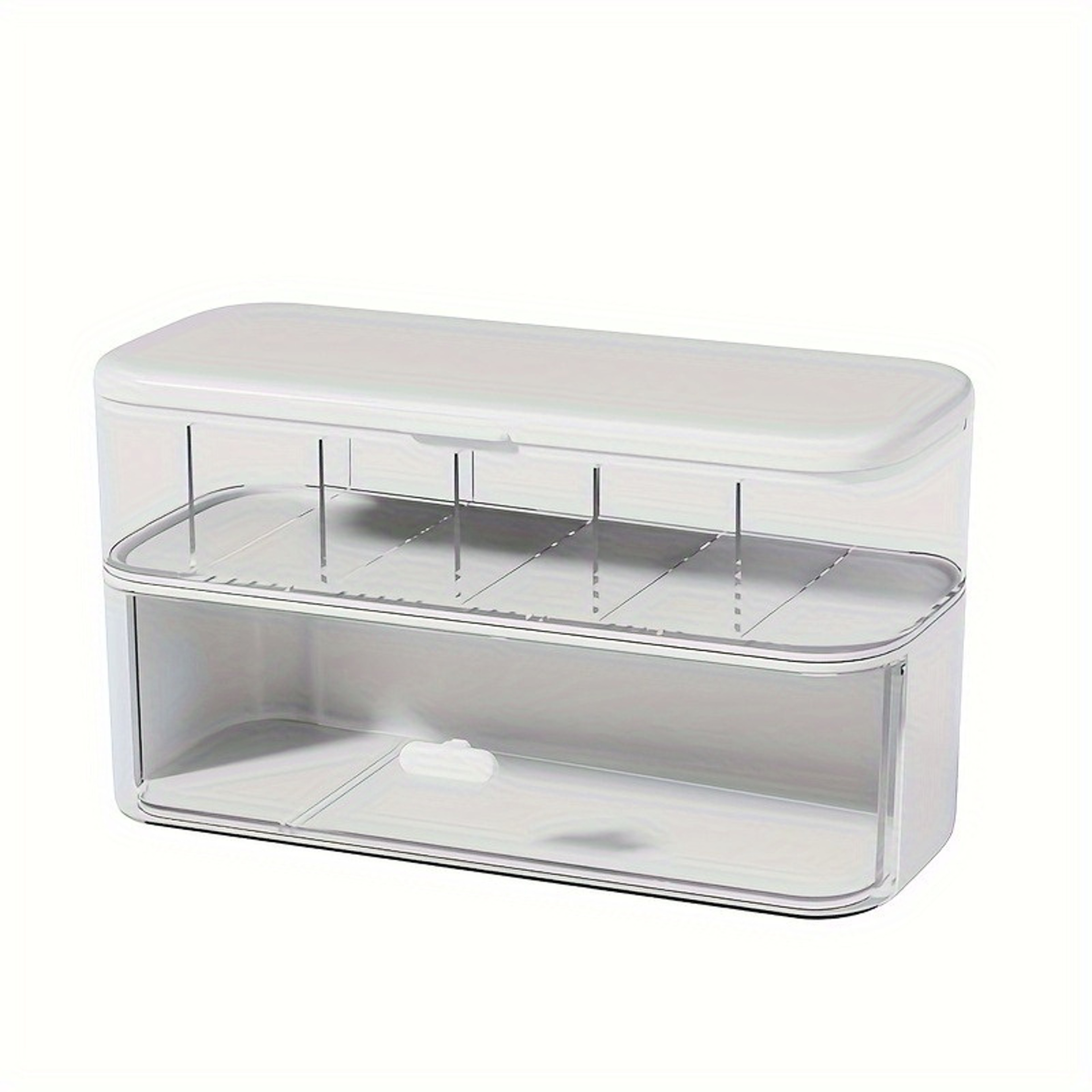 Transparent Cable Organizer Box With Lid For Desktop Charger Storage 0