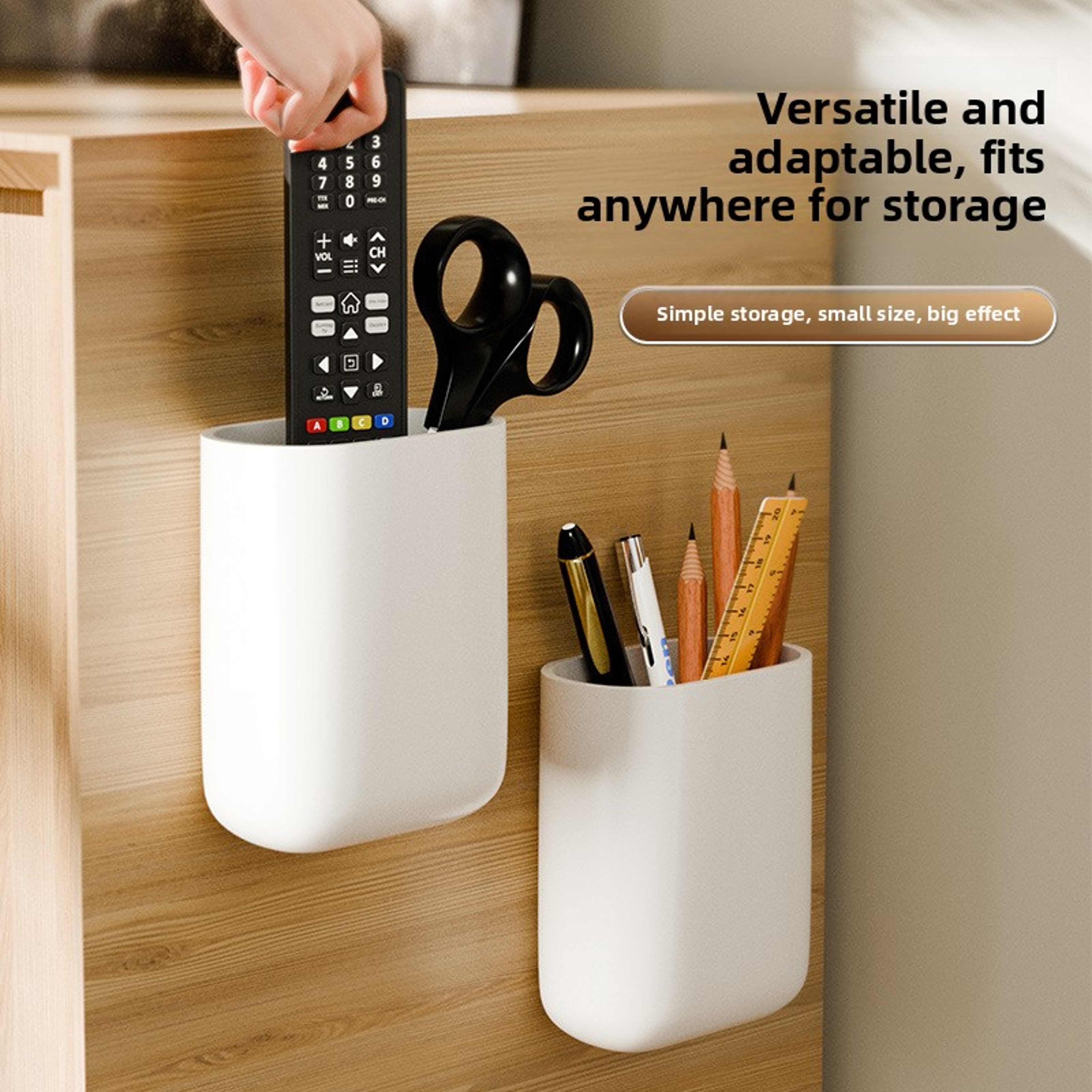 Wall Mounted Storage Organizer Adhesive Remote Control Phone Holder 3