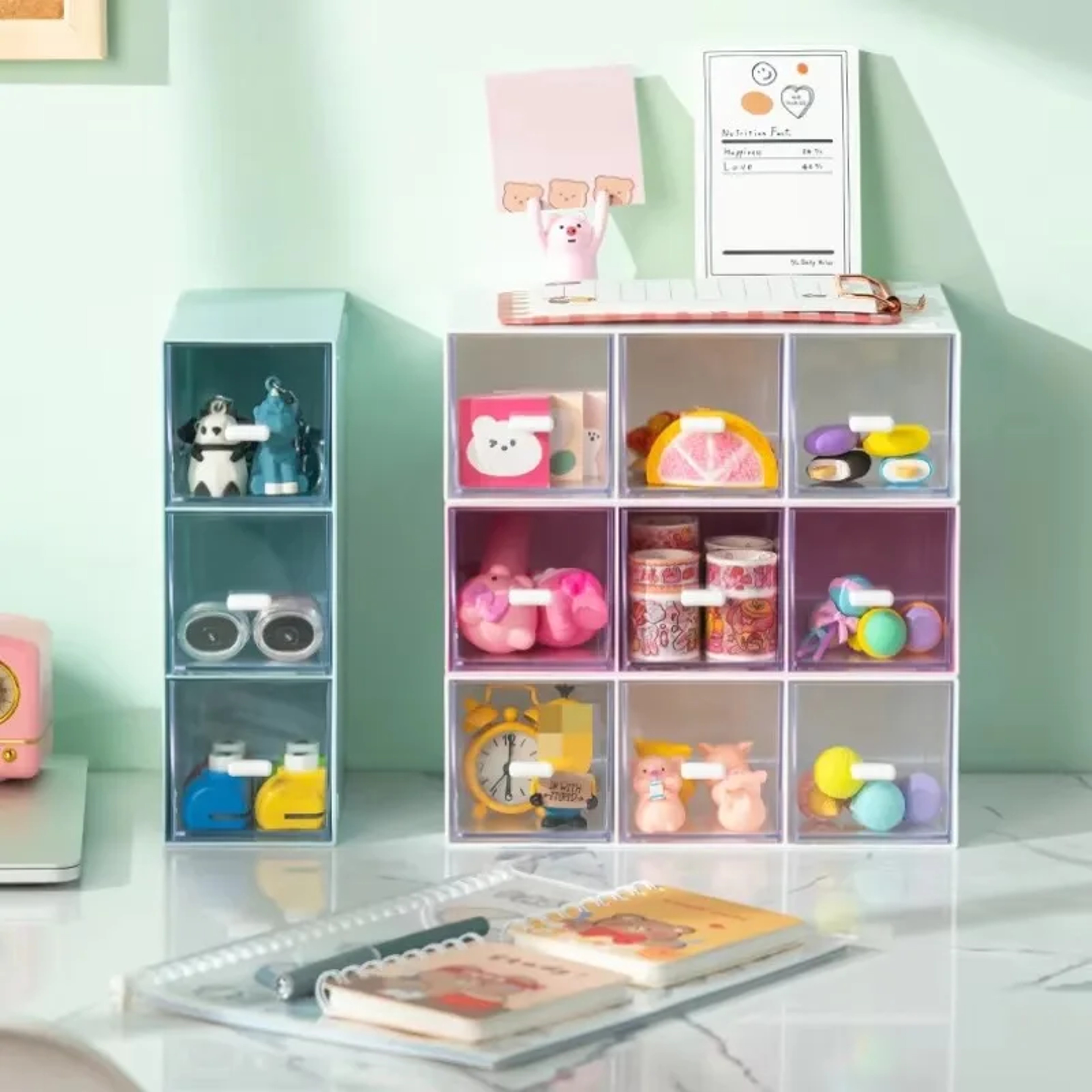 Stackable Transparent Drawer Organizer For Cosmetics Tea Bags Stationery And Desktop Storage 1