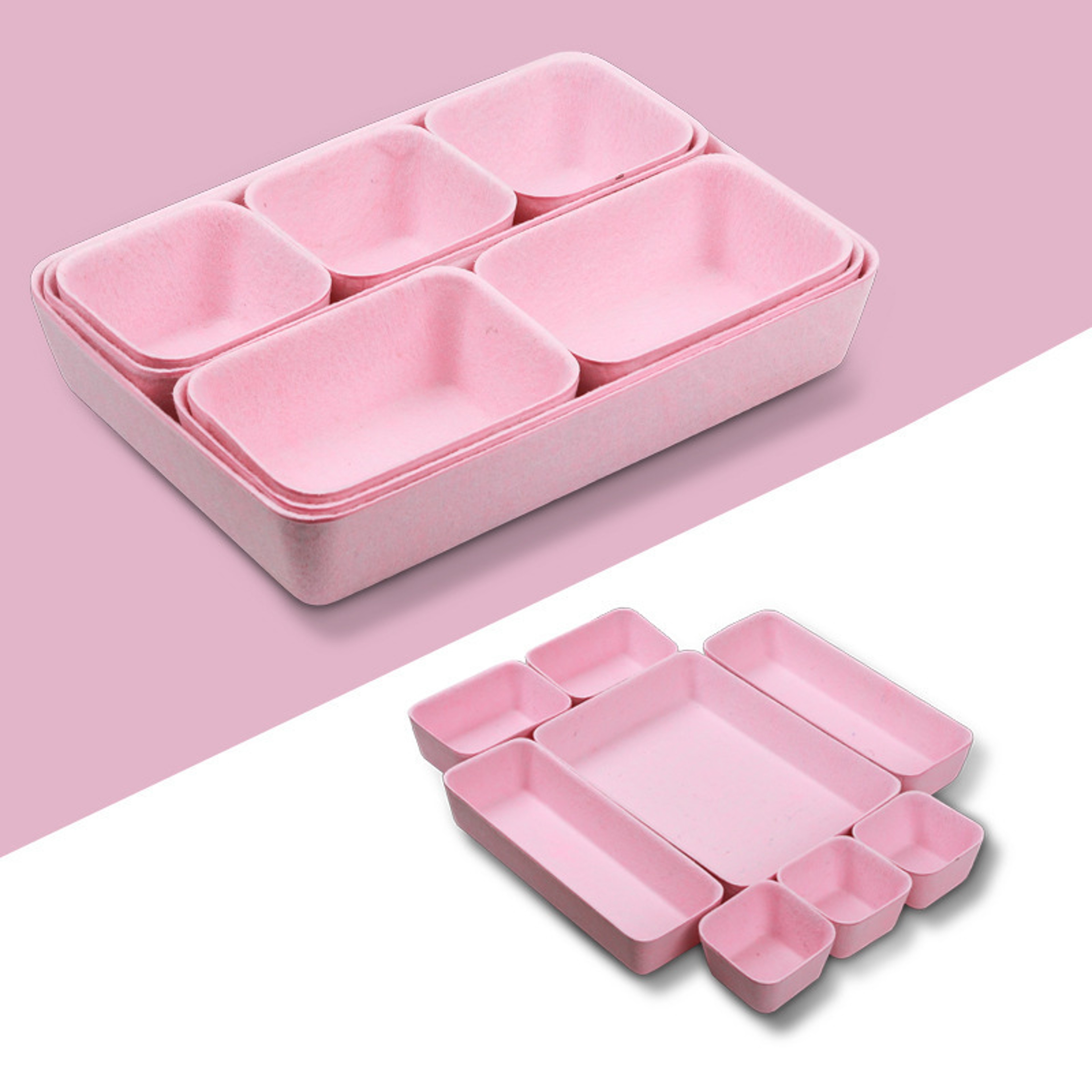 8 Piece Felt Drawer Organizer Set For Makeup Jewelry And Home Storage 6