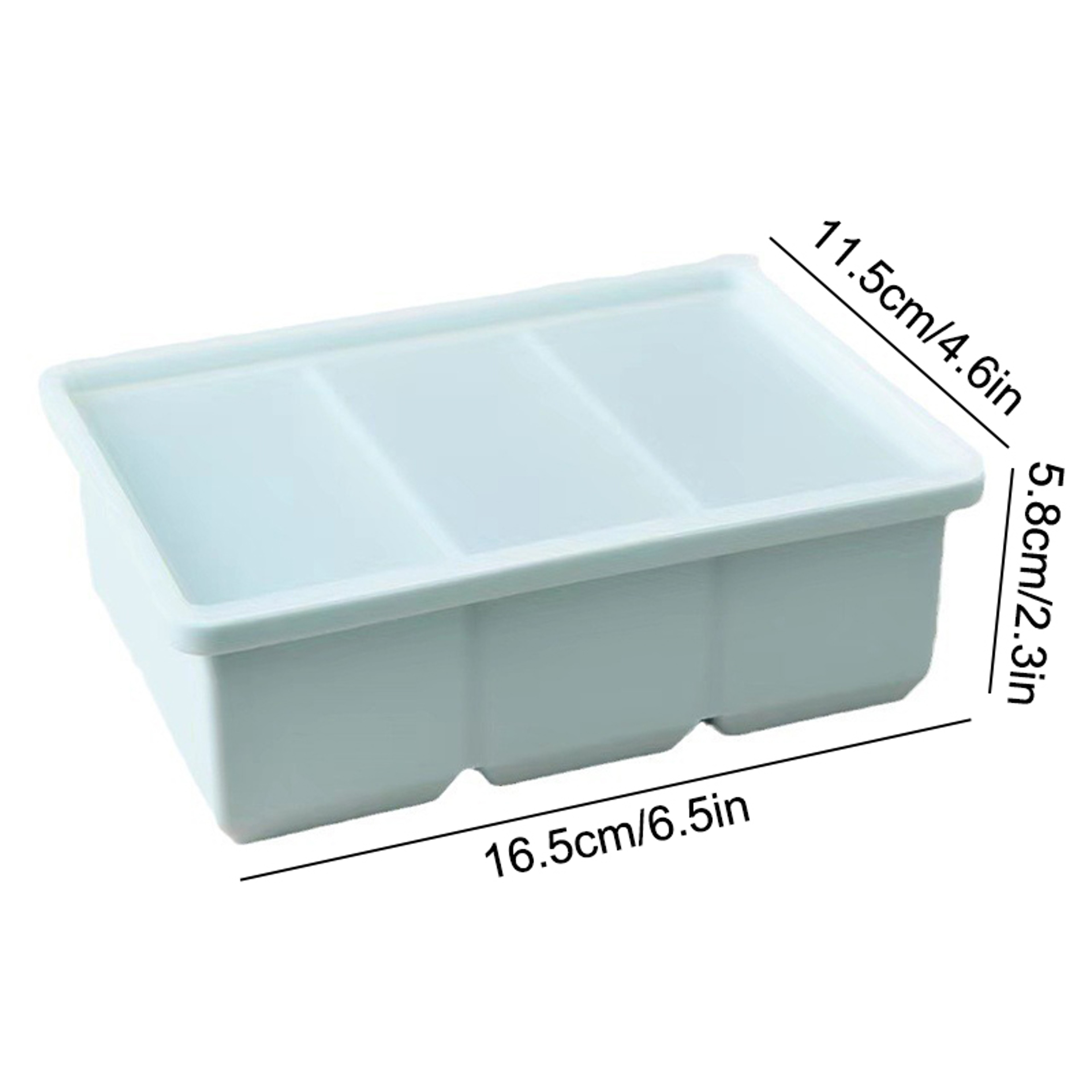 Extra Large 3 Compartment Silicone Freezer Tray With Lid For Soup Meal Prep 6