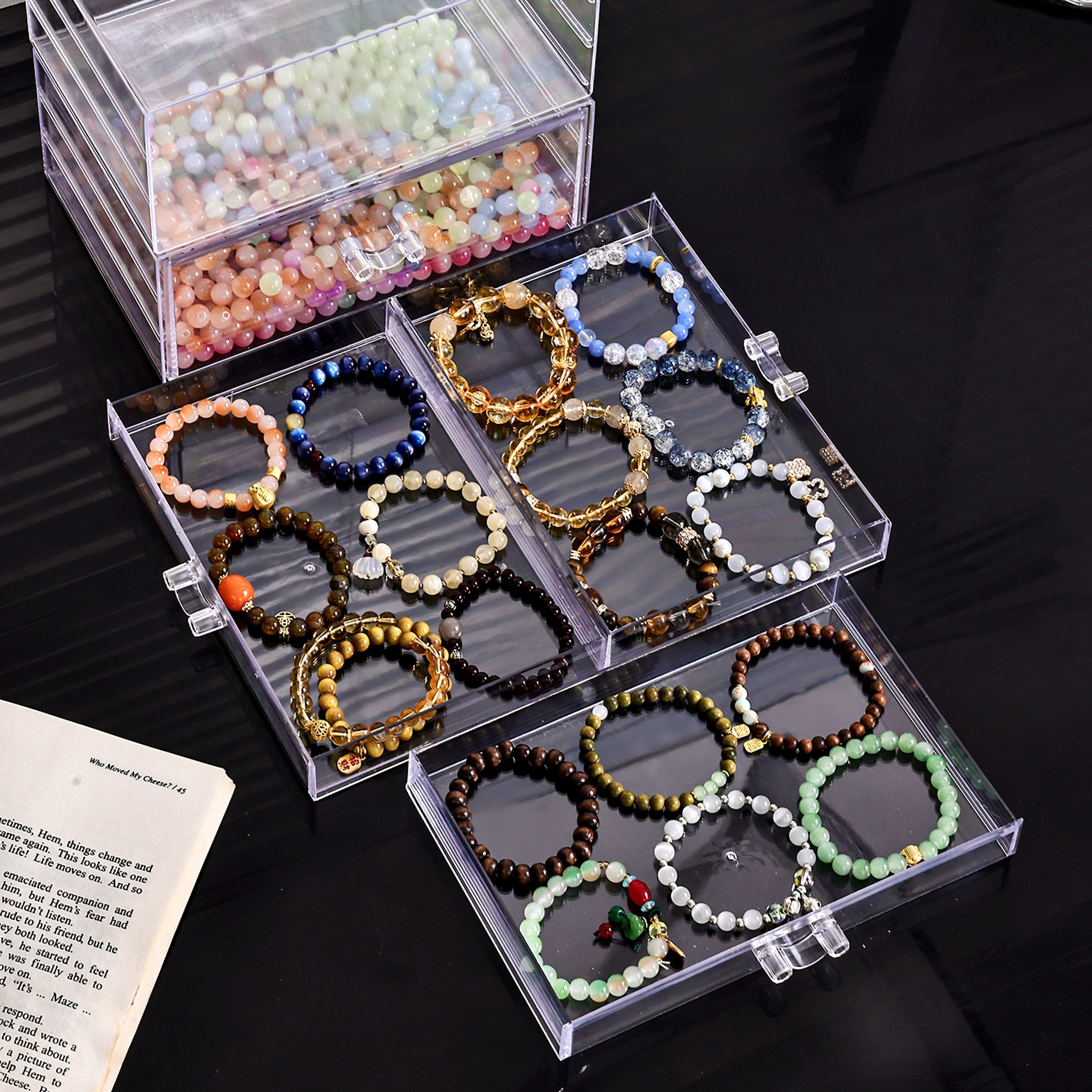 Transparent Acrylic Drawer Organizer For Jewelry Beads Hair Accessories And Small Items 3