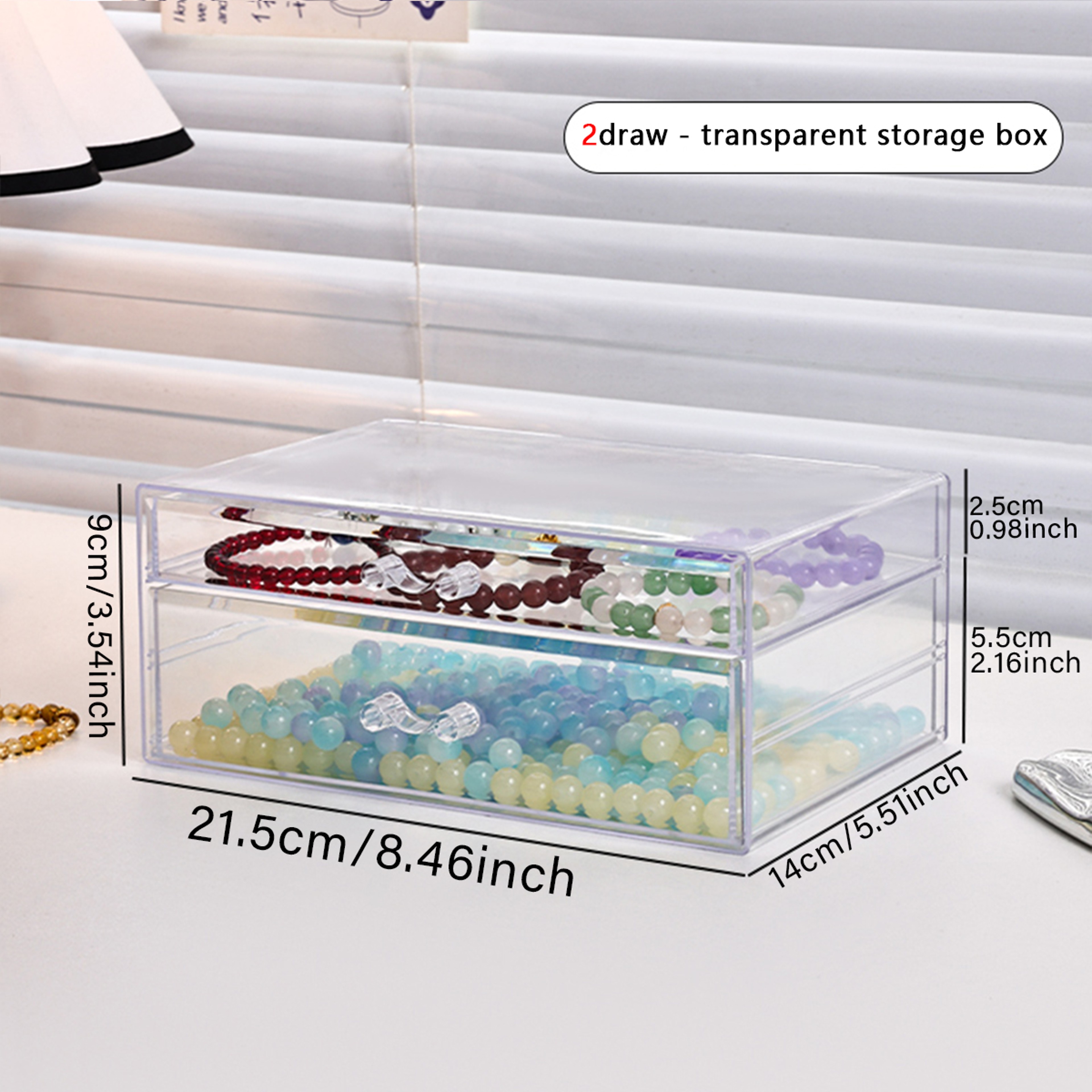 Transparent Acrylic Drawer Organizer For Jewelry Beads Hair Accessories And Small Items 8