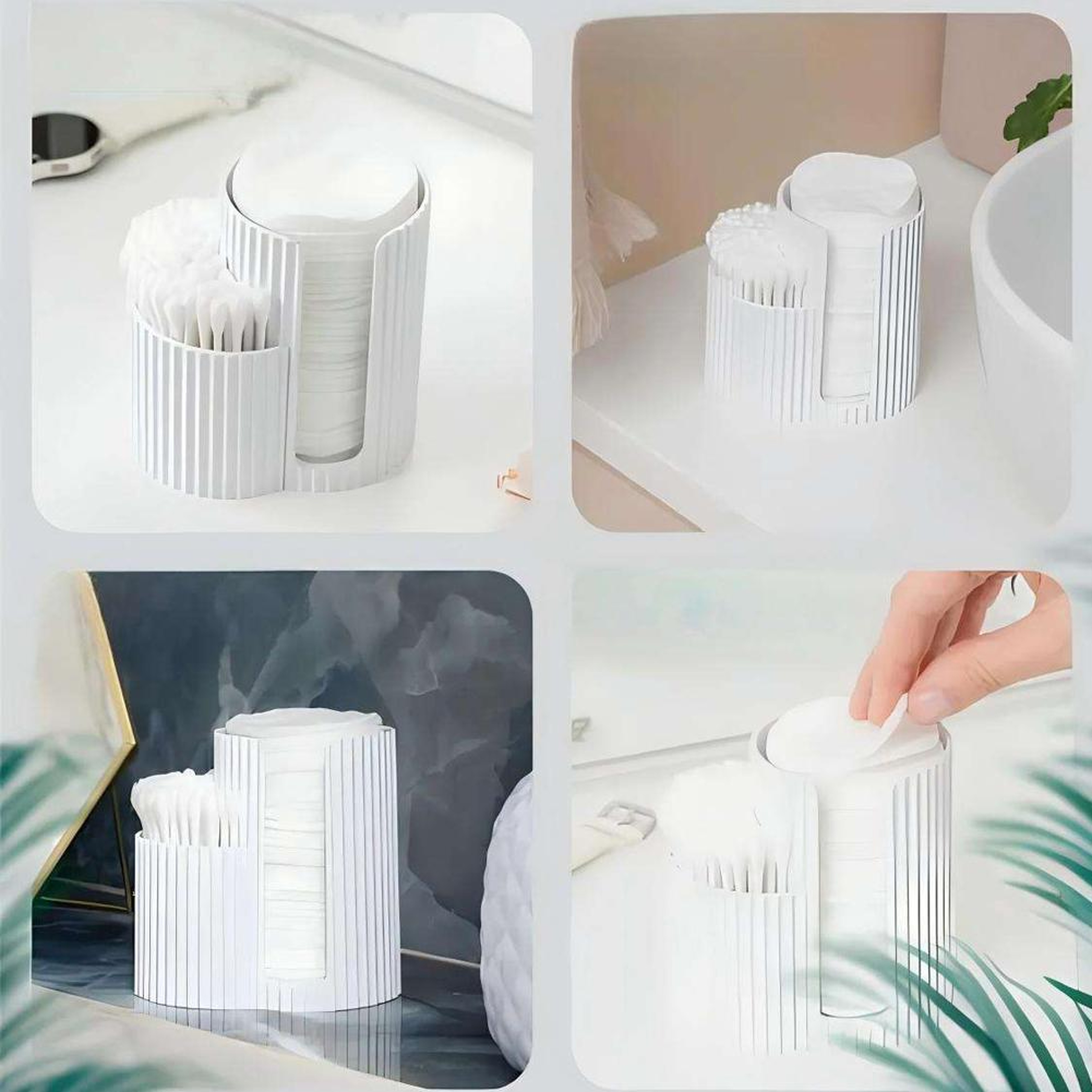 Cotton Swab Holder Makeup Pad Storage Box Desktop Vanity Organizer 2