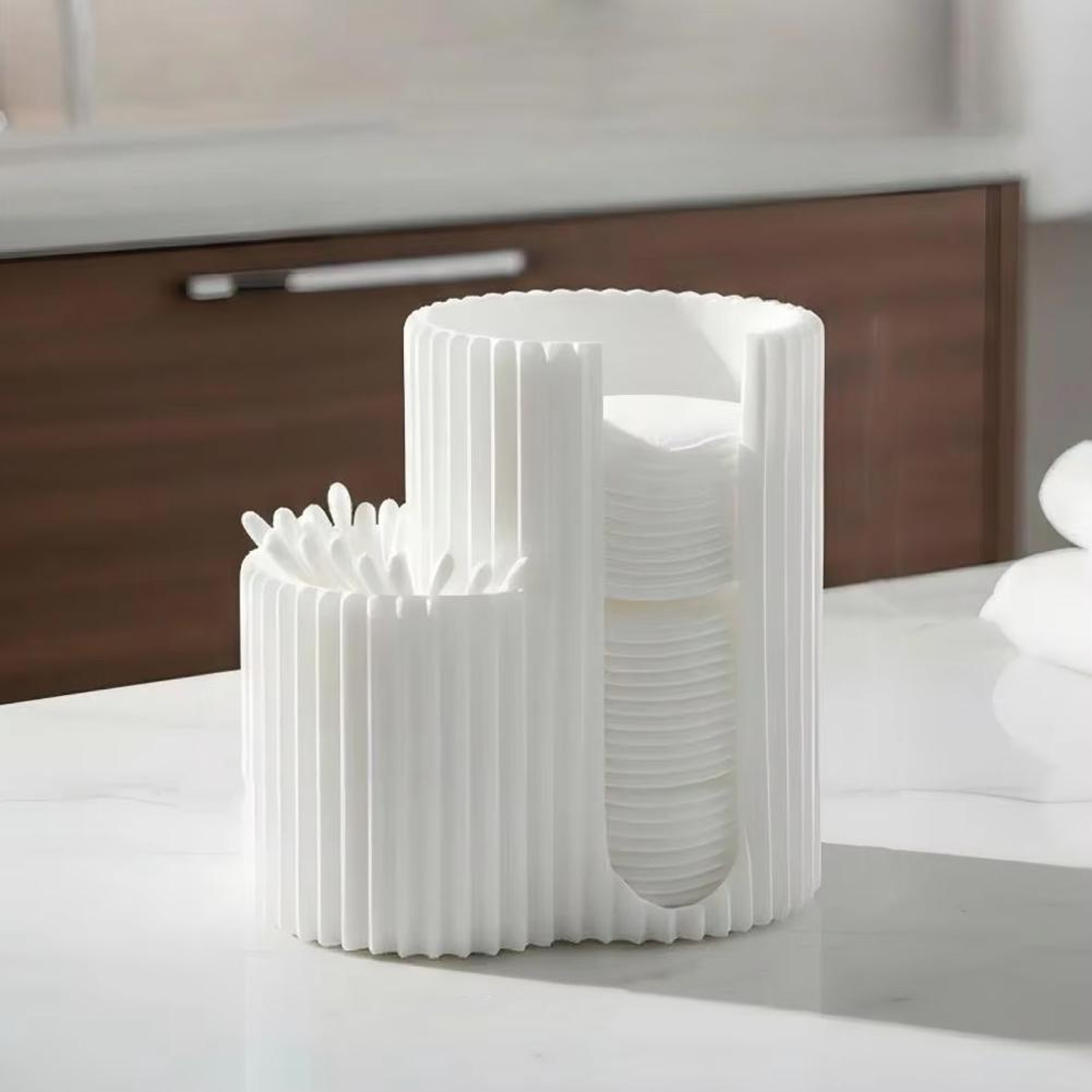 Cotton Swab Holder Makeup Pad Storage Box Desktop Vanity Organizer 6