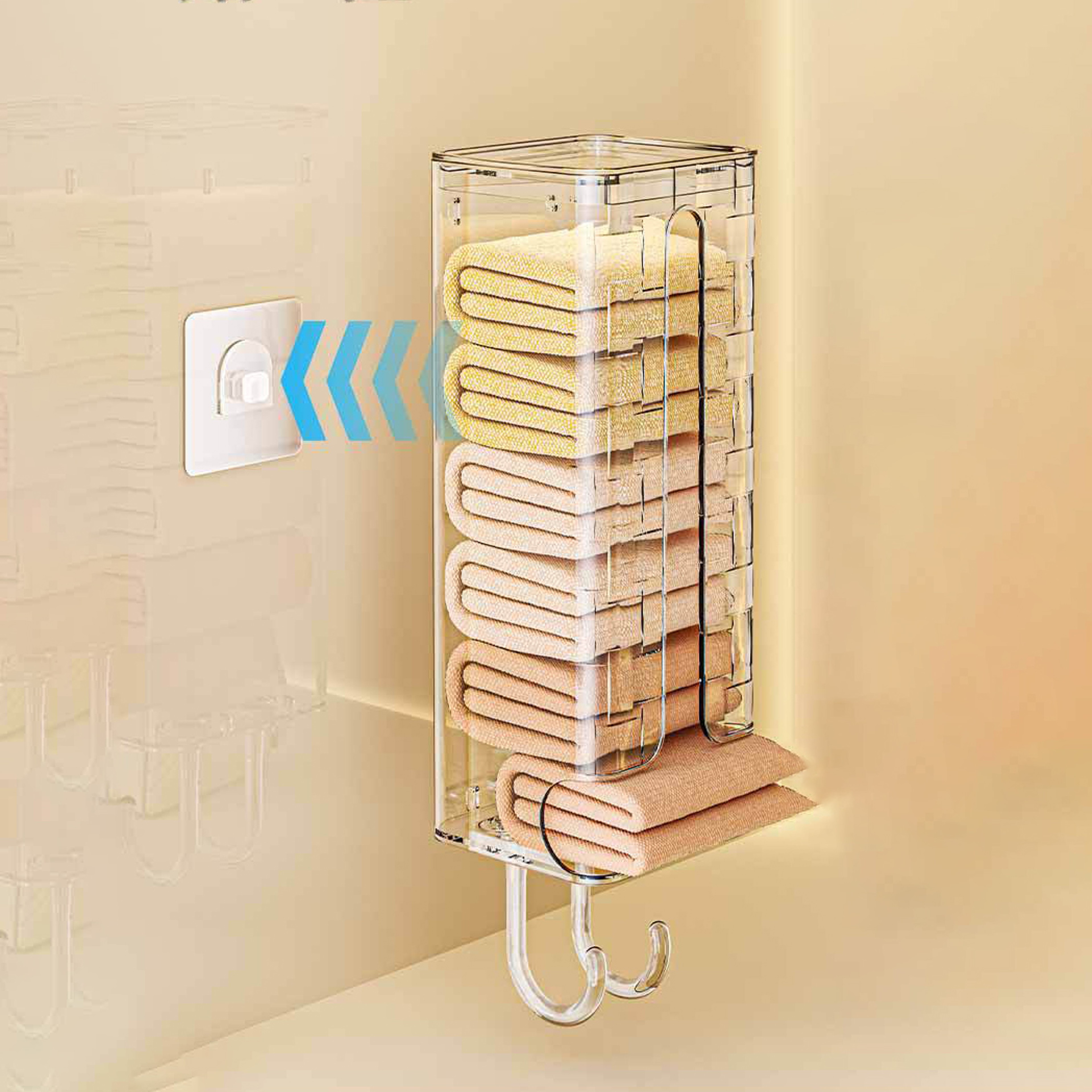 Wall Mounted Underwear And Sock Organizer With Pull Out Lidded Storage Box 3