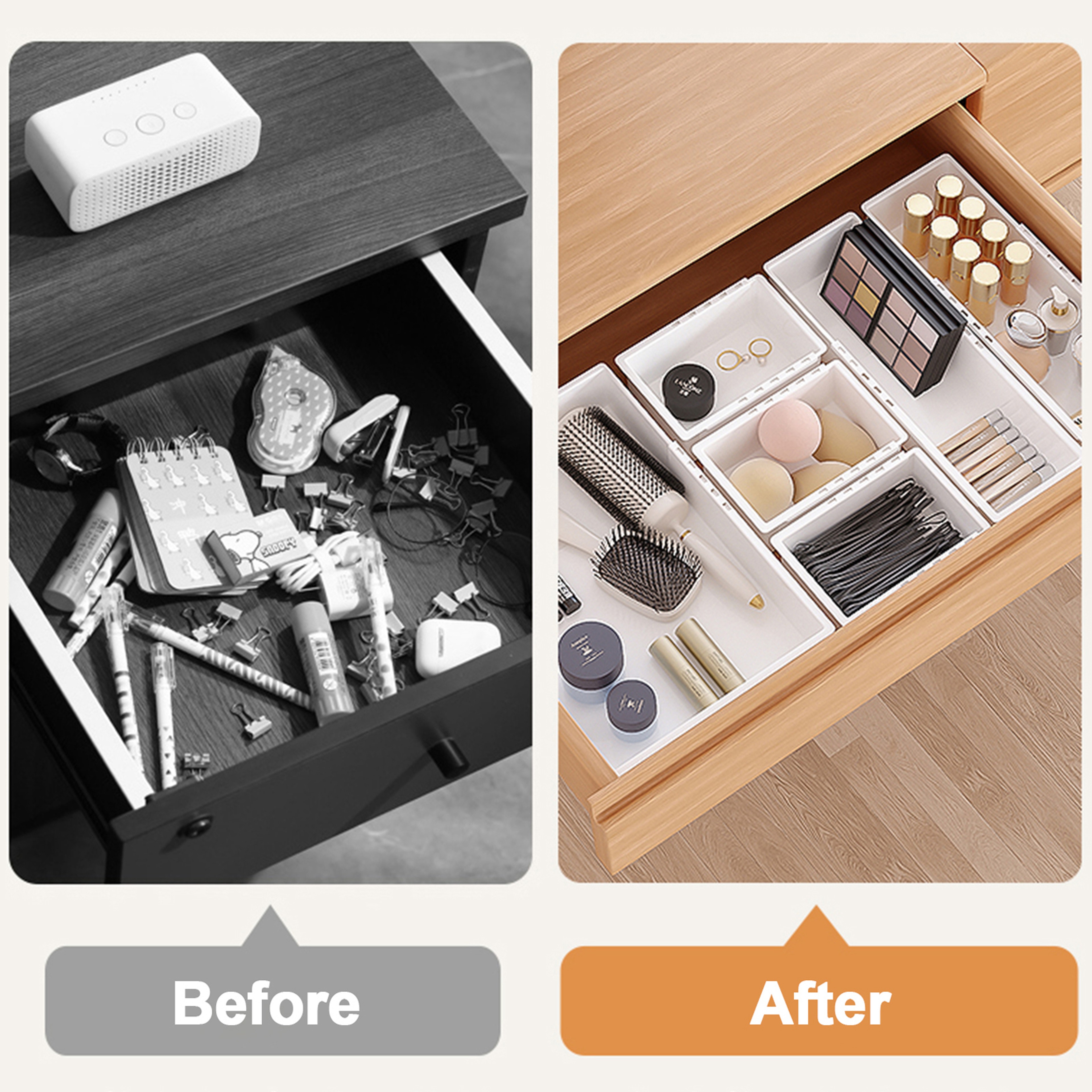 Adjustable Extendable Drawer Organizer For Makeup Desk Dresser Storage 4