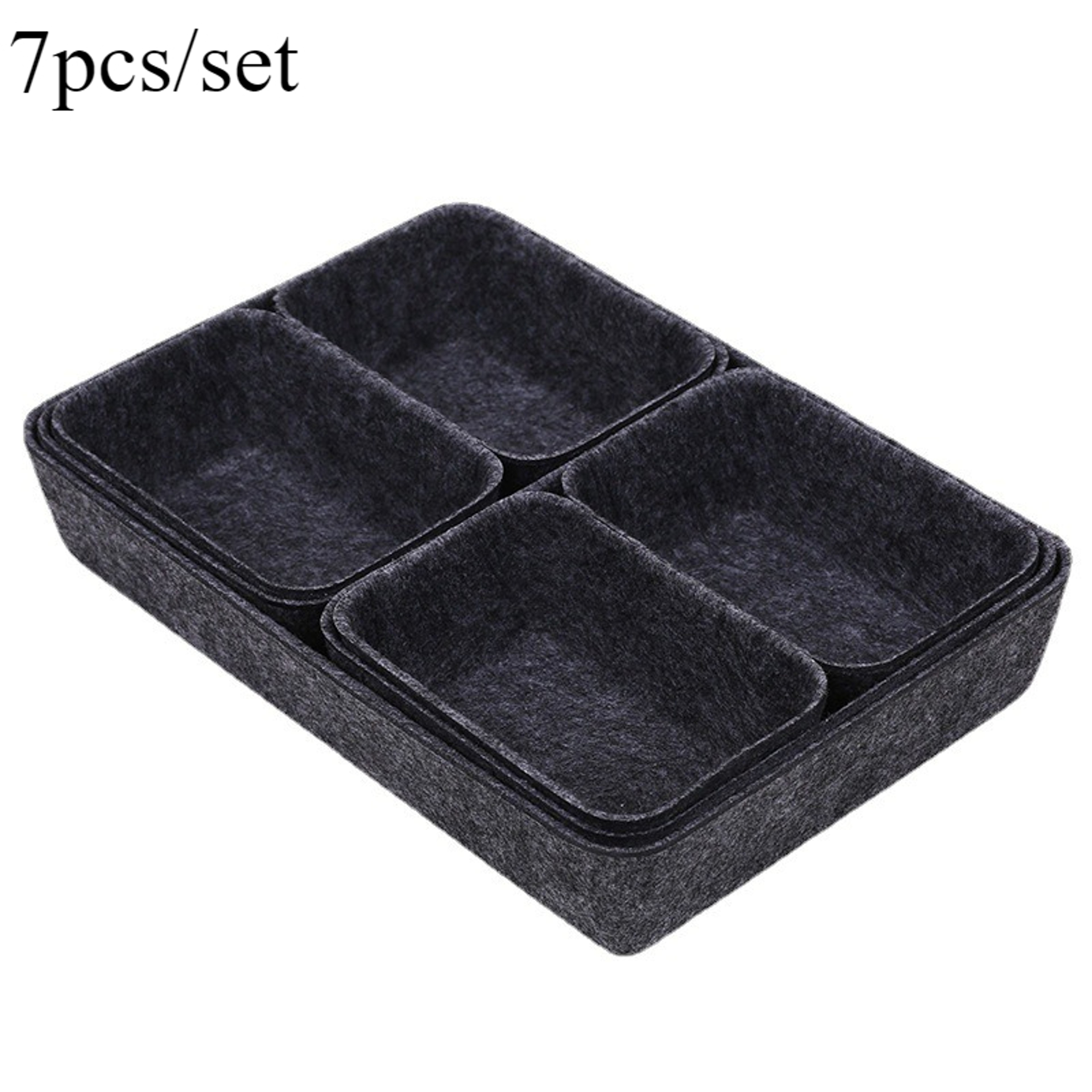 7 Piece Felt Desk Organizer Set For Drawer And Desktop Storage 4