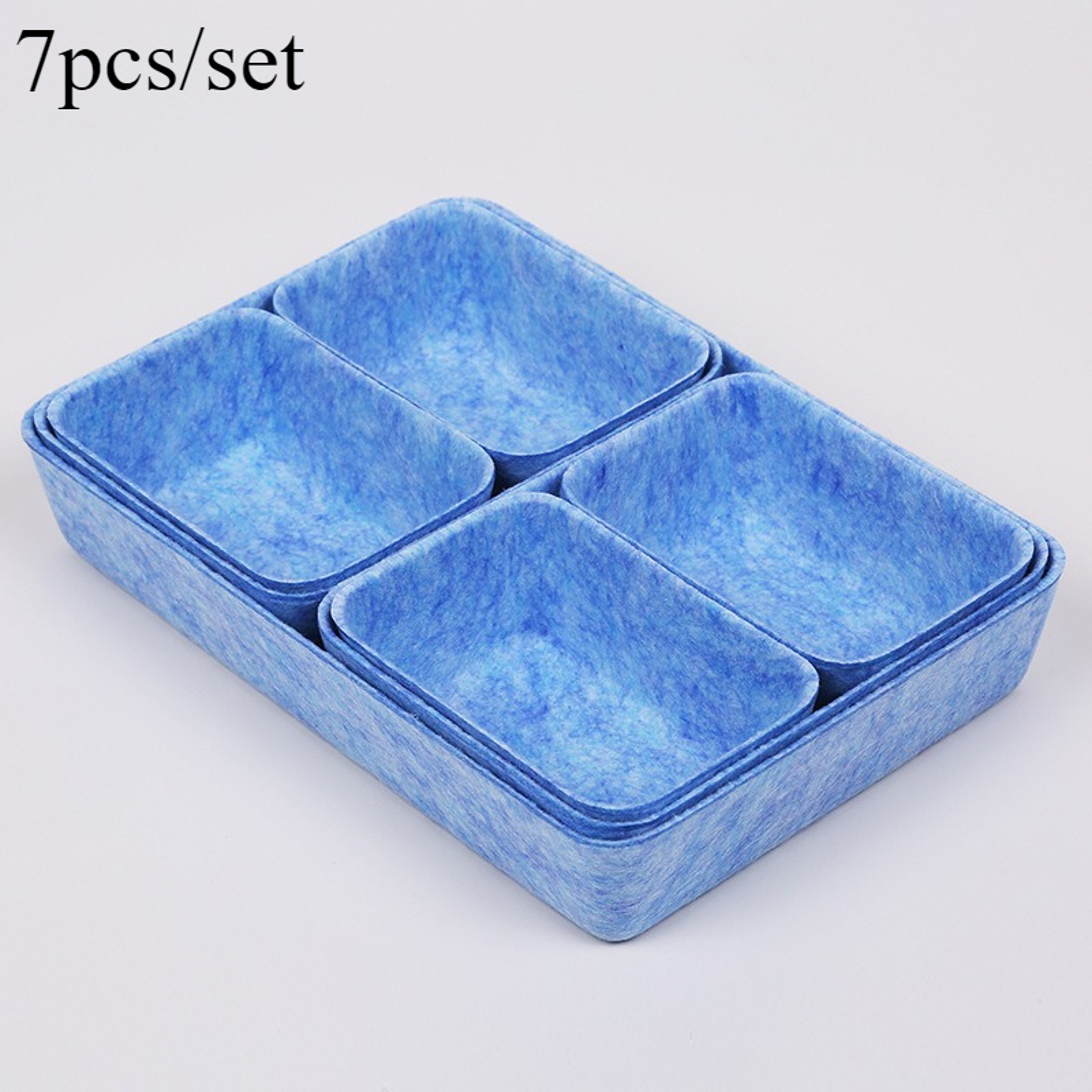 7 Piece Felt Desk Organizer Set For Drawer And Desktop Storage 7