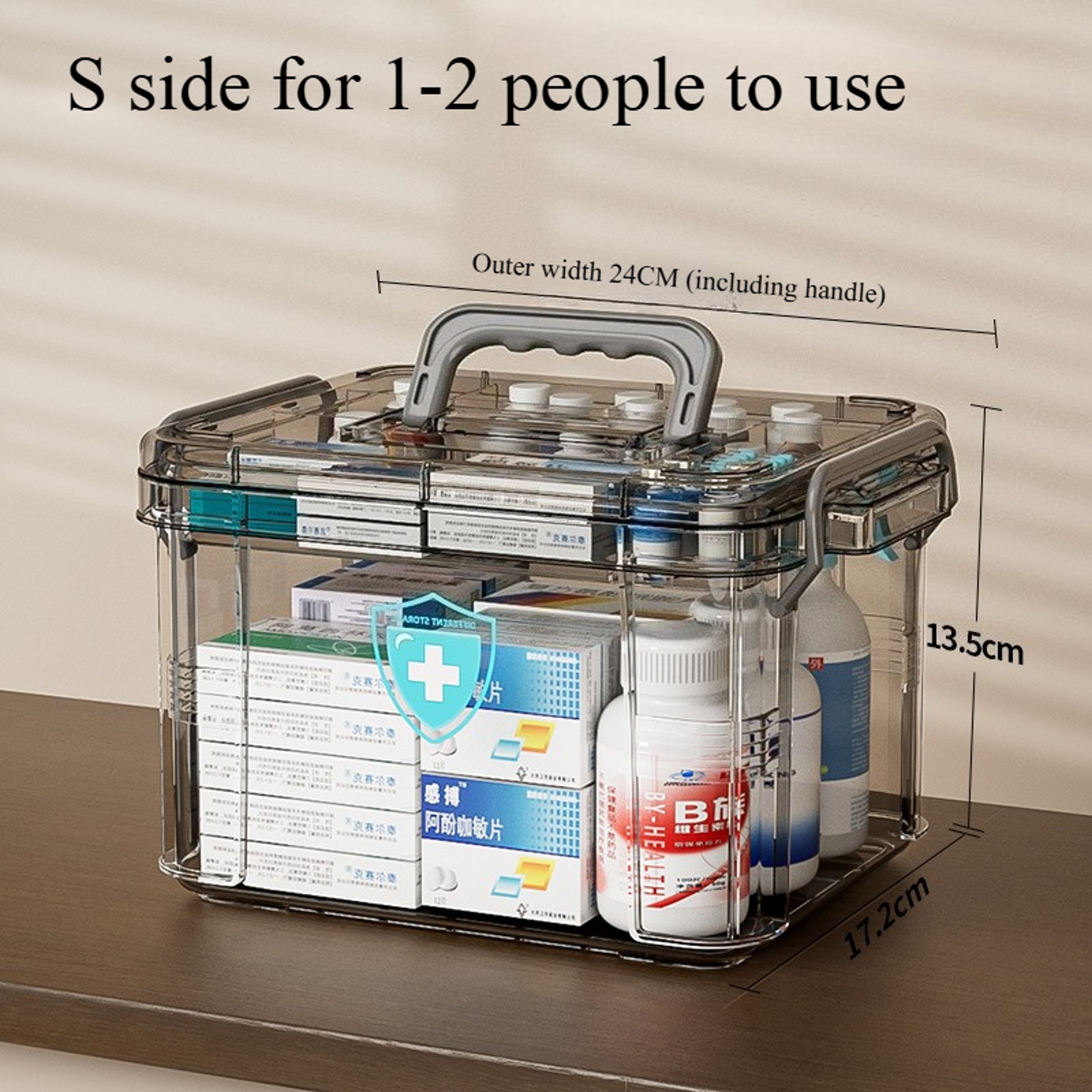 Clear Medicine Organizer Storage Box With Tray Portable First Aid Box And Medication Caddy 2