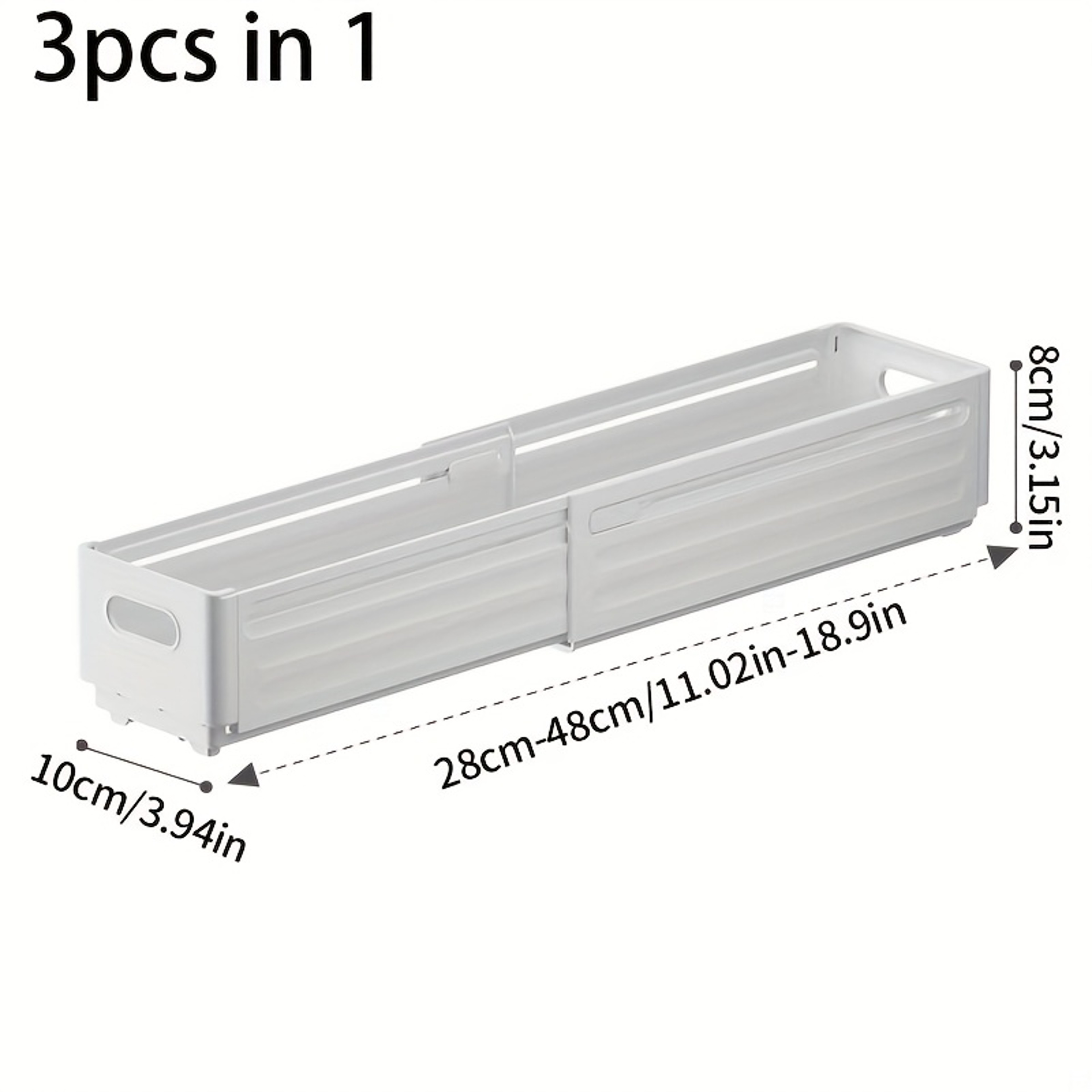 3 Piece Adjustable Foldable Storage Box Set Plastic Organizer For Bedroom Bathroom Office Makeup Me 5