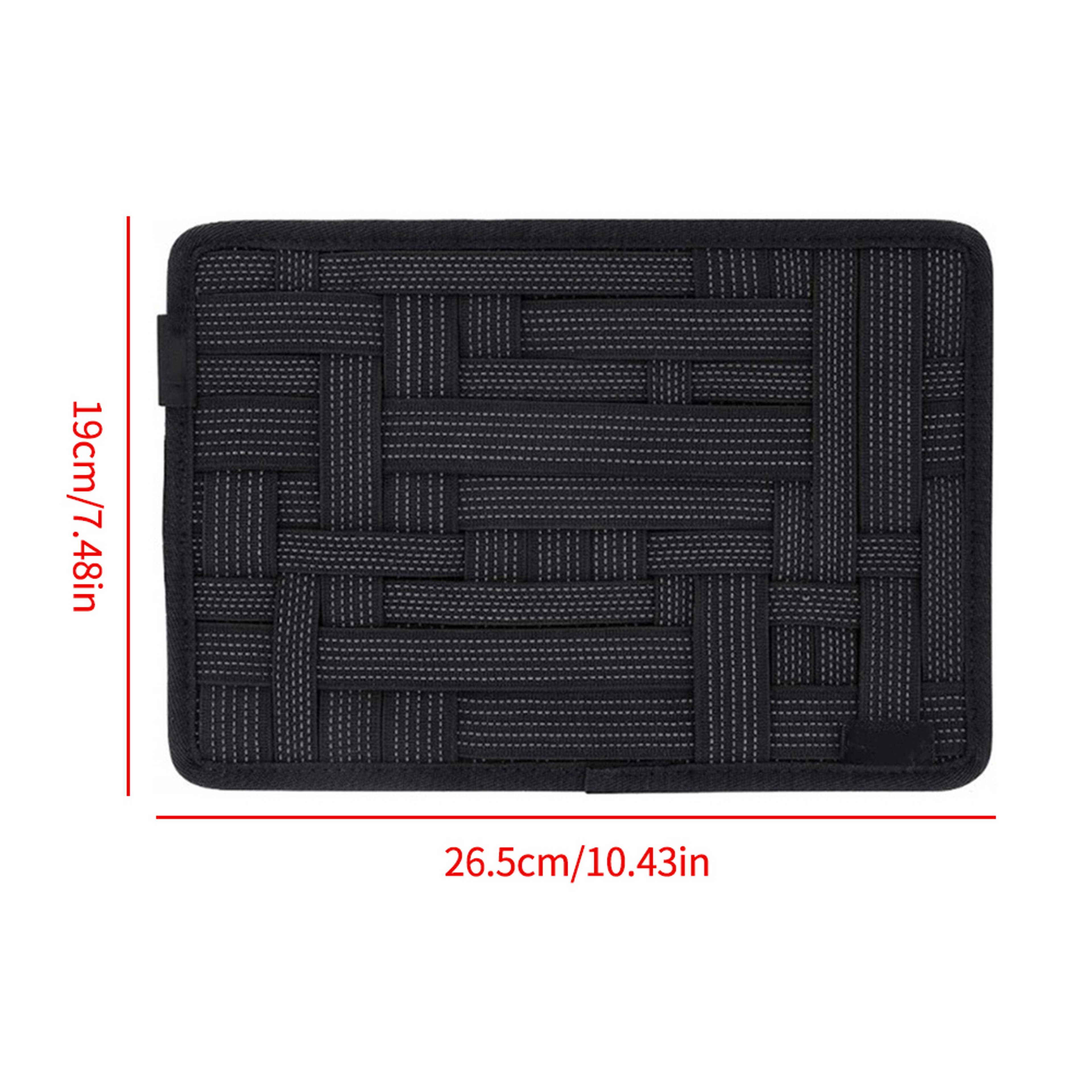 Portable Cable Organizer Board with Elastic Straps and Zipper Pocket for Travel – view 2