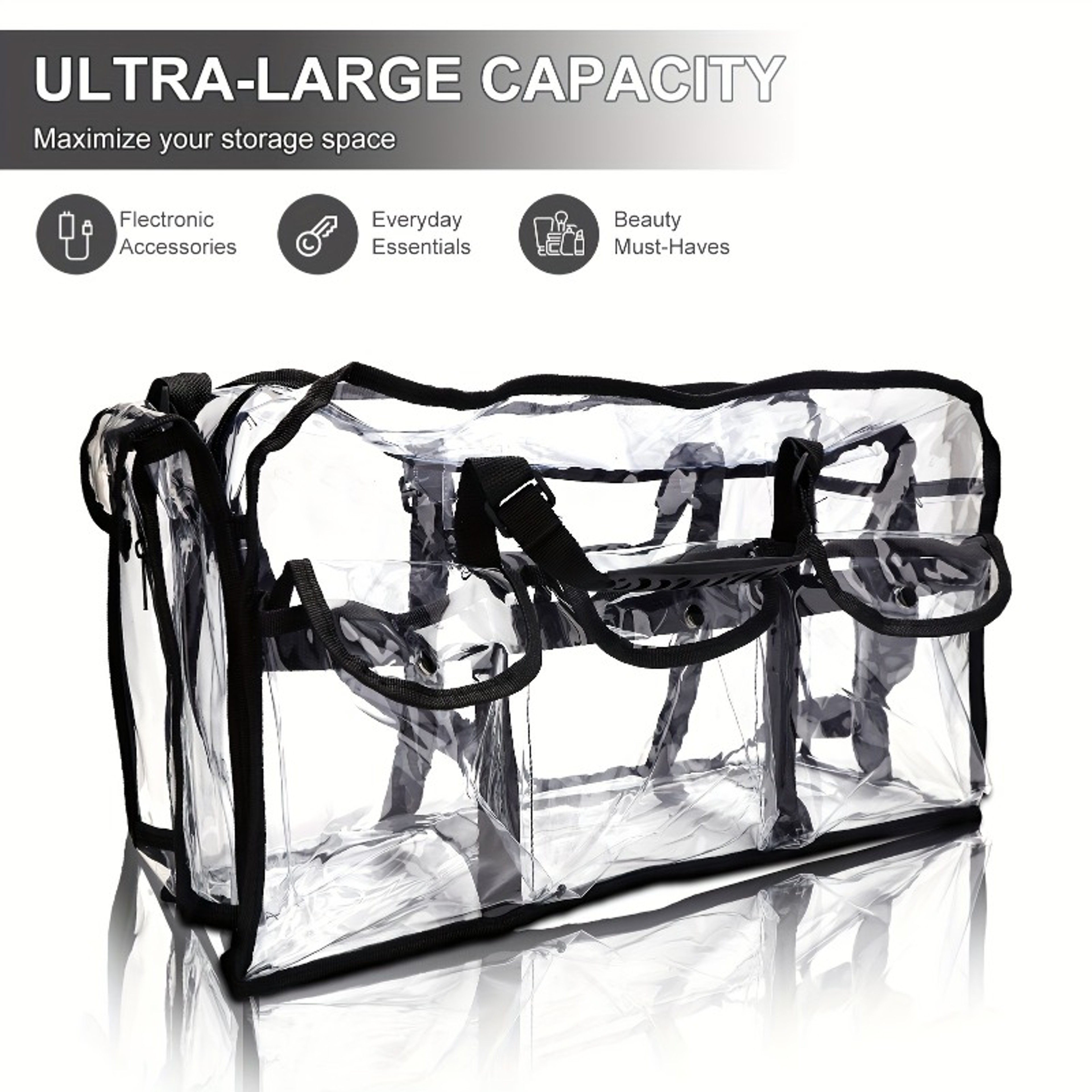Large Capacity Transparent Cosmetic Bag Waterproof Travel Toiletry Organizer – view 3