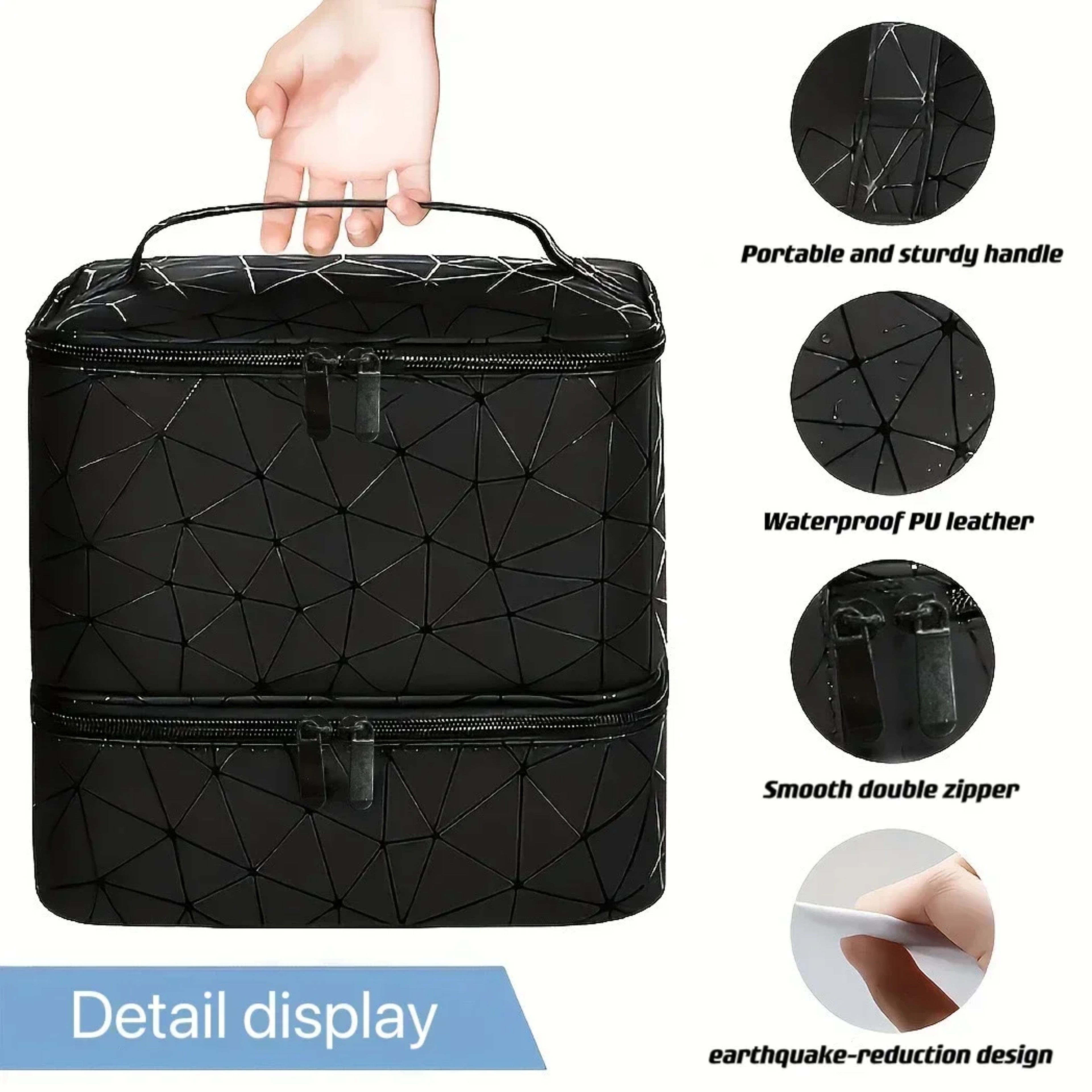 Double Layer Nail Polish Storage Bag Portable Manicure Organizer Travel Cosmetic Case 1