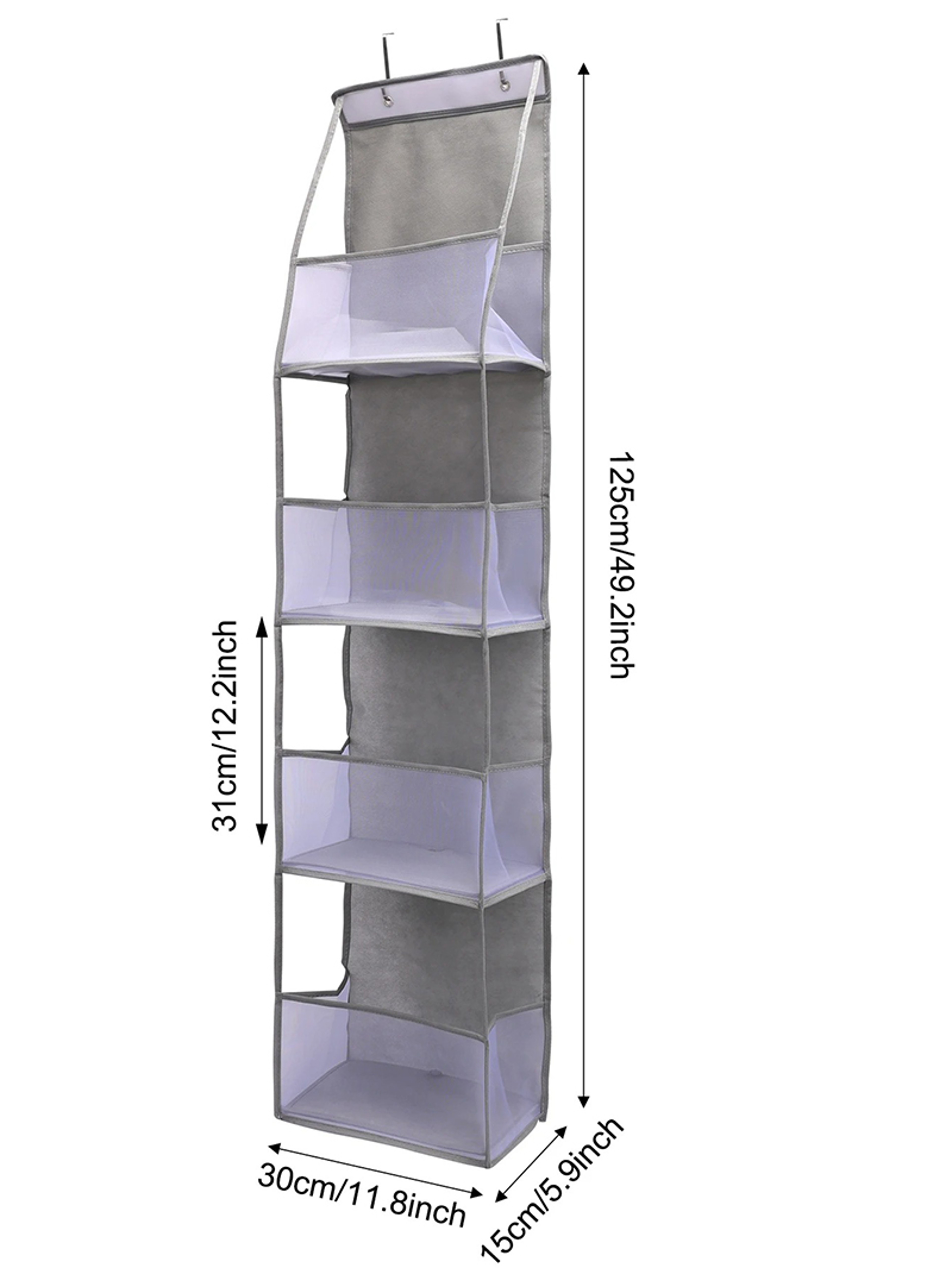 4 Layer Over the Door Organizer Foldable Hanging Storage Bag for Clothes Toys Snacks and Bathroom Essentials – view 8