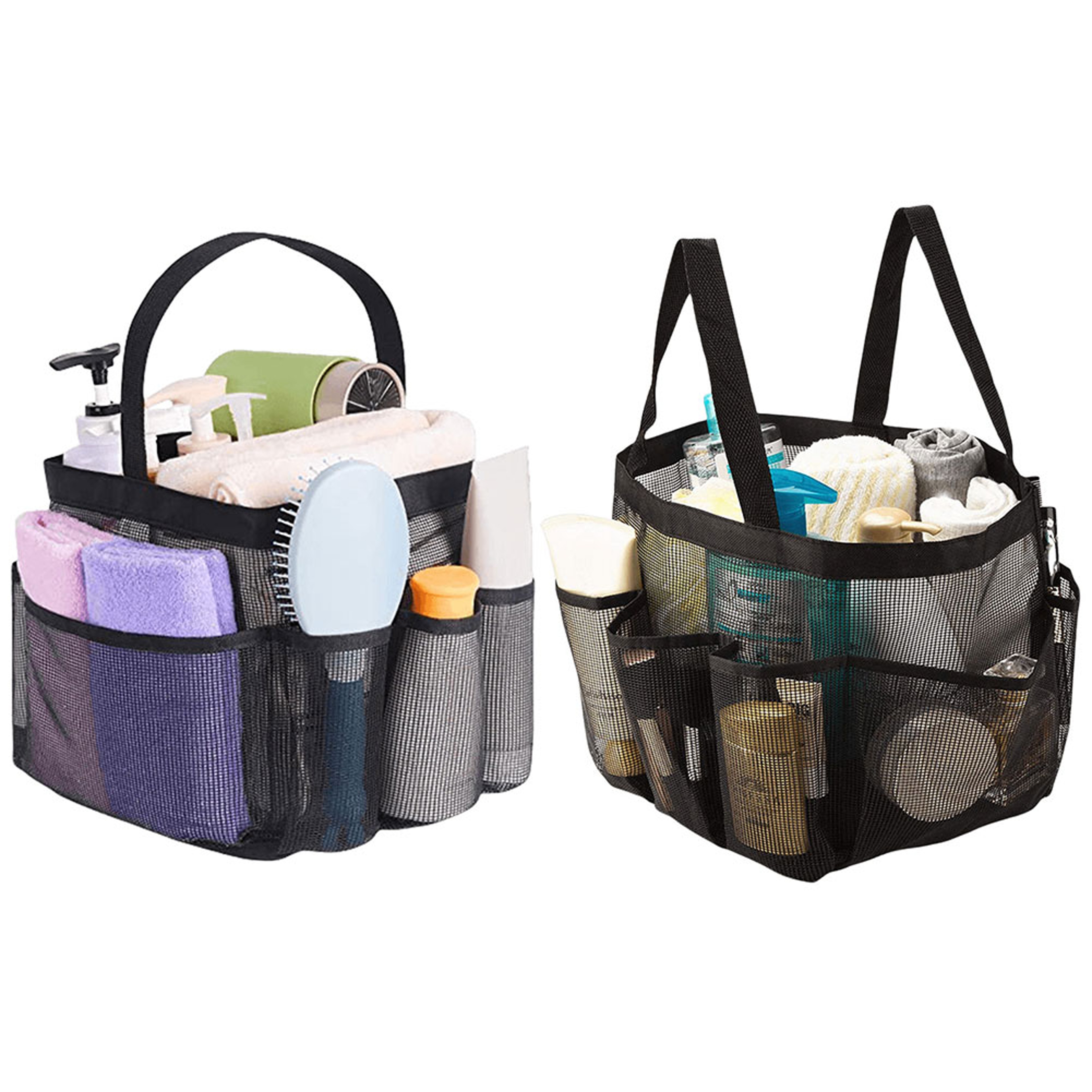 Portable Mesh Shower Caddy Multi Pocket Quick Dry Shower Organizer Bag with Handle – view 1
