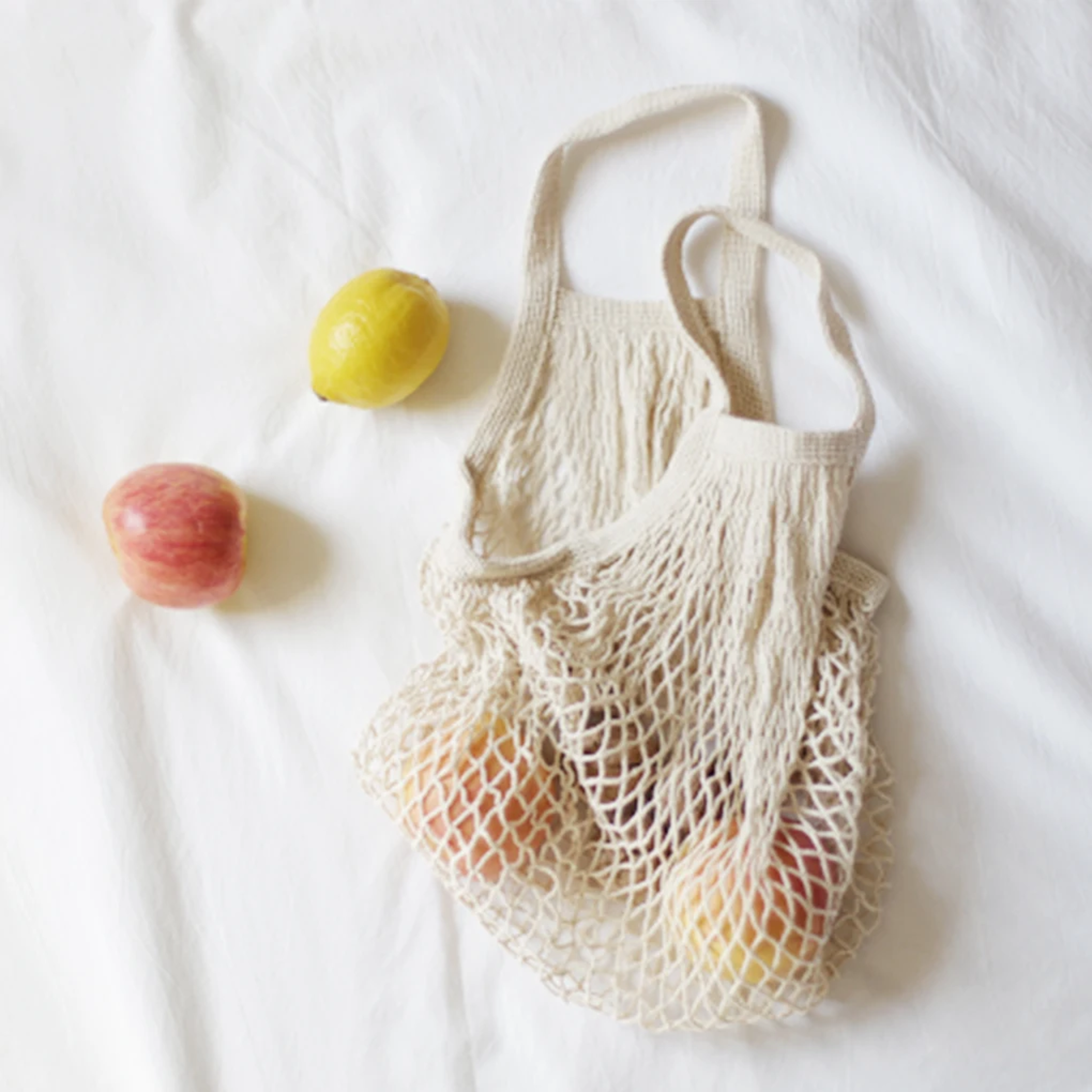 Reusable Cotton Mesh Grocery Bags Washable Produce Storage Shopping Tote – view 3